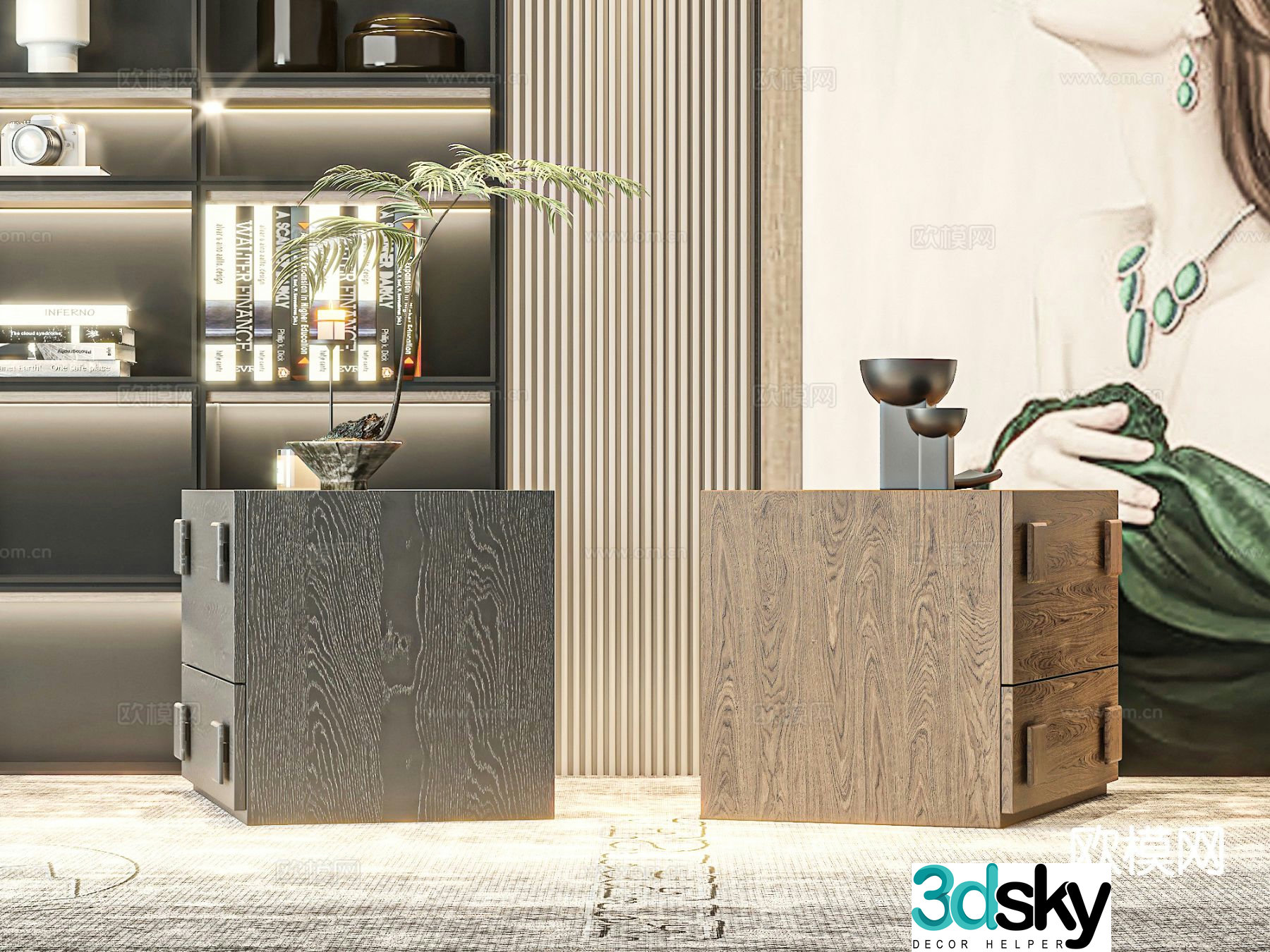 Modern bedside table 3d model