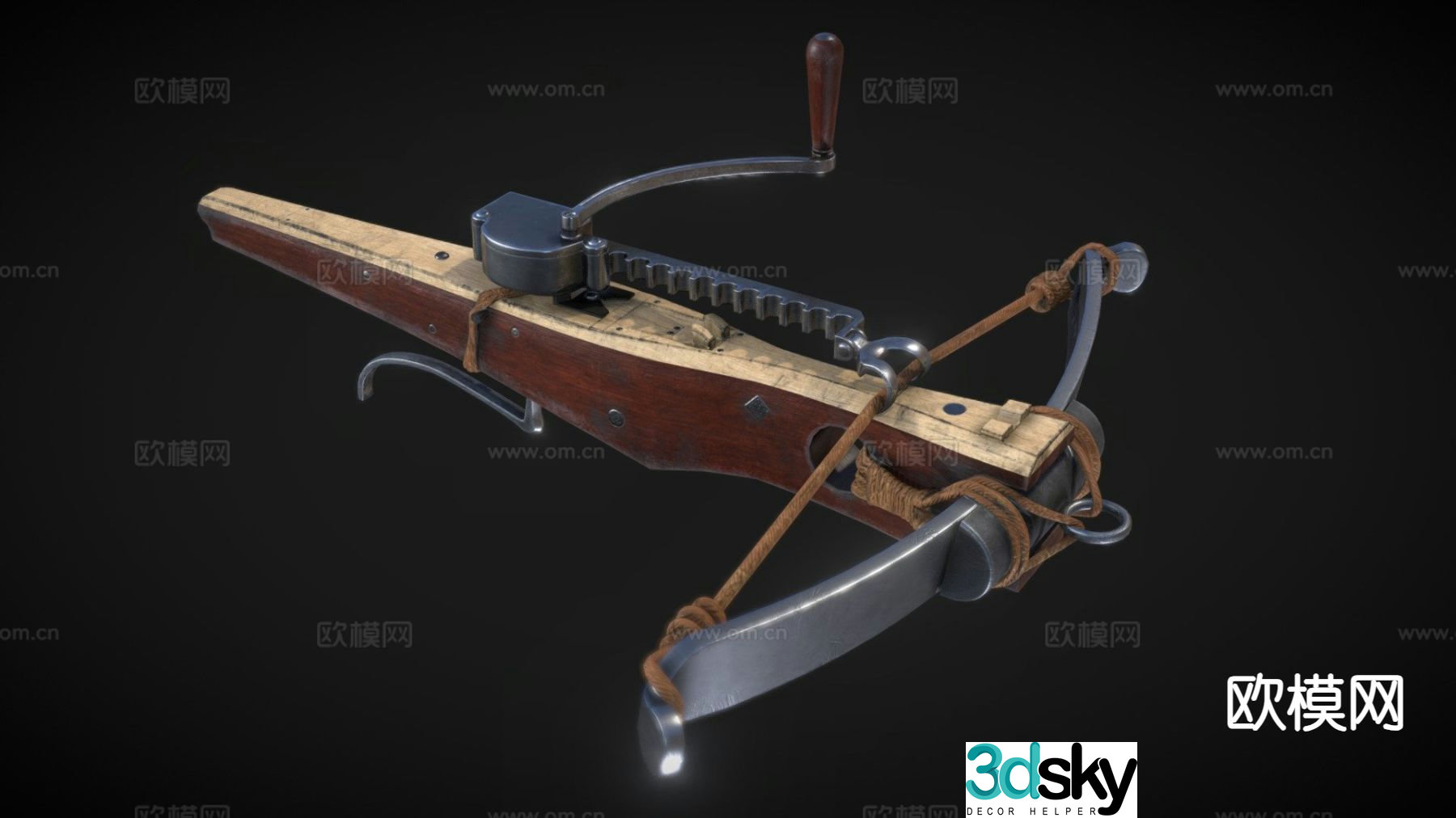 Medieval crankshaft crossbow 3d model