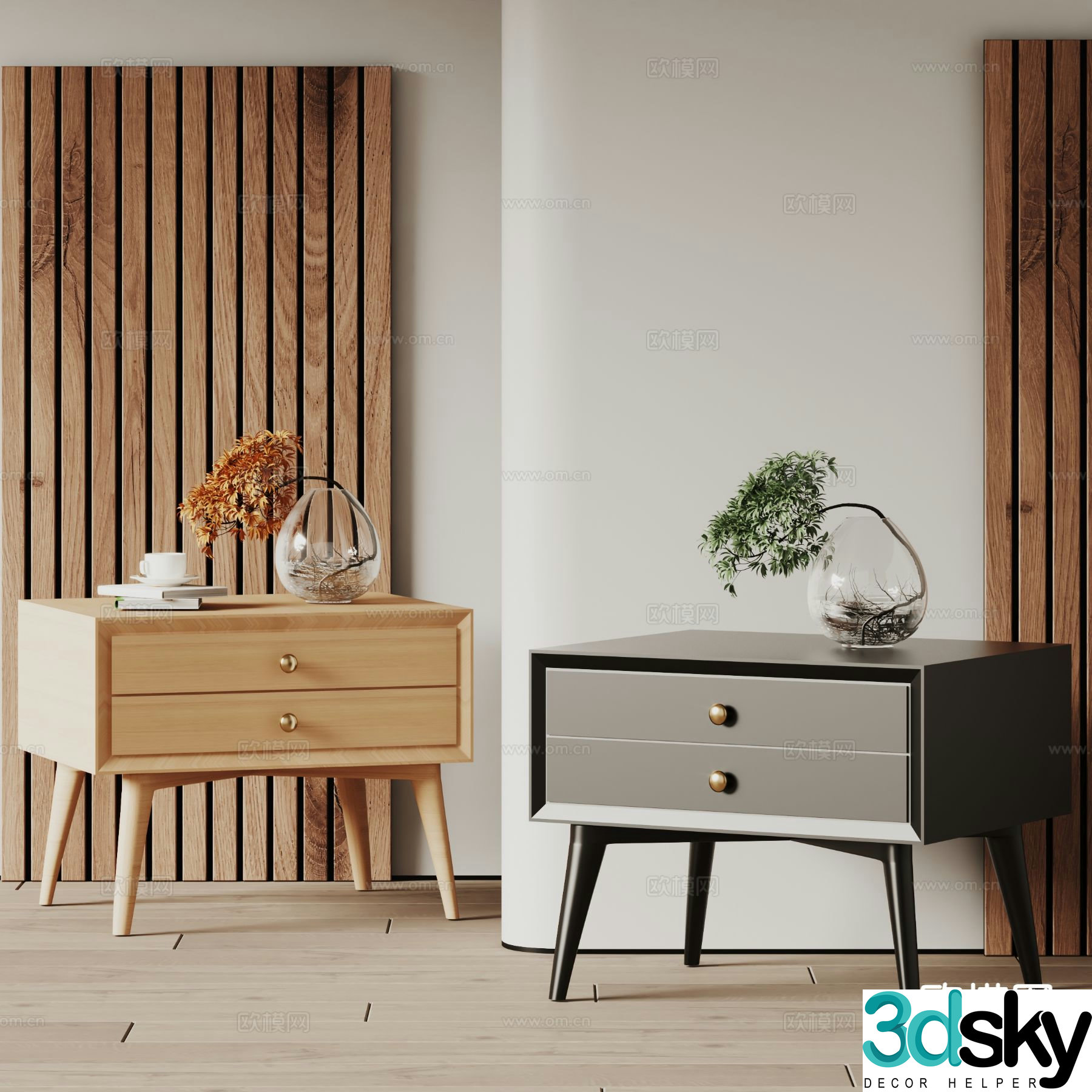 Modern bedside table 3d model