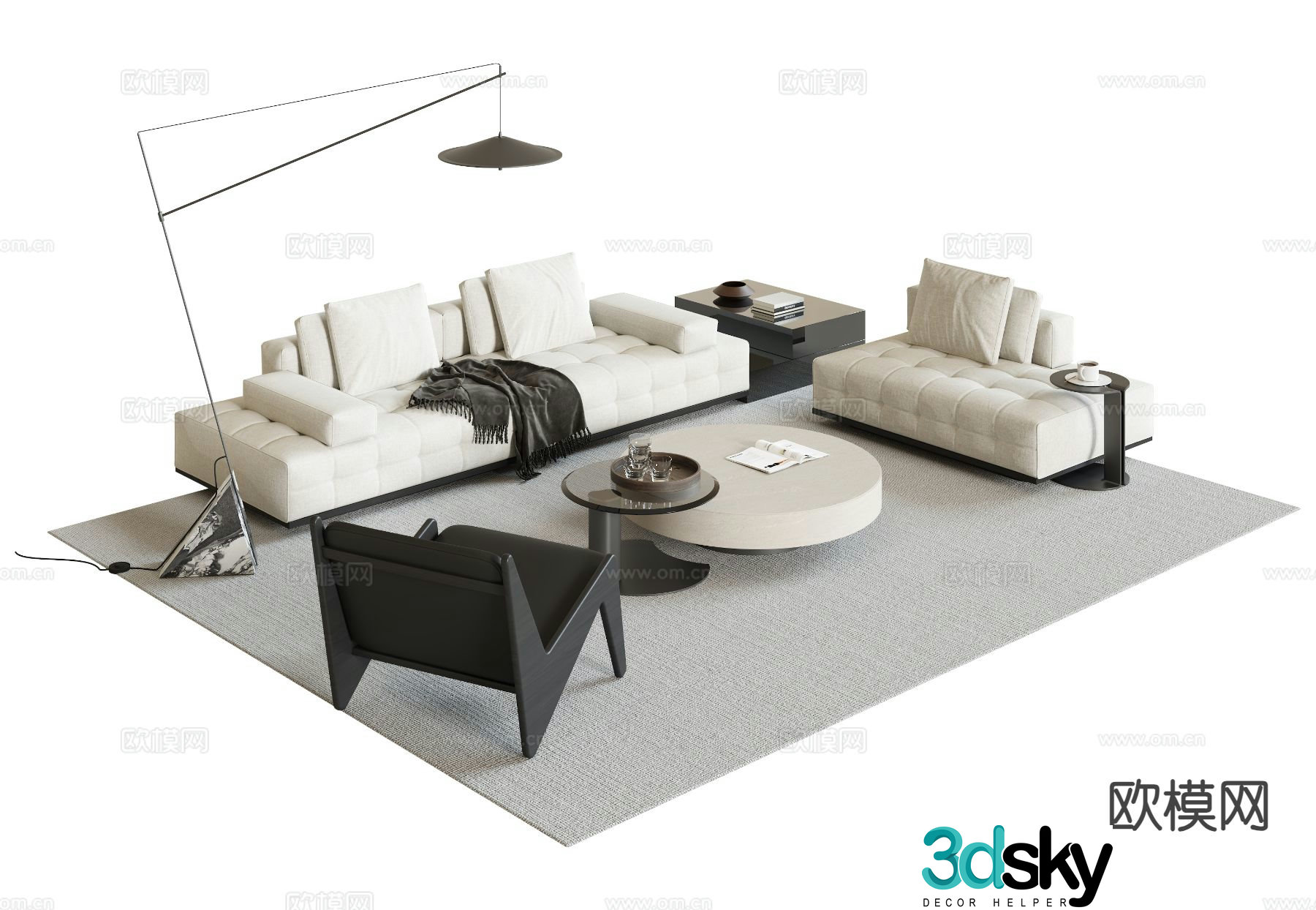 Modern sectional sofa 3d model