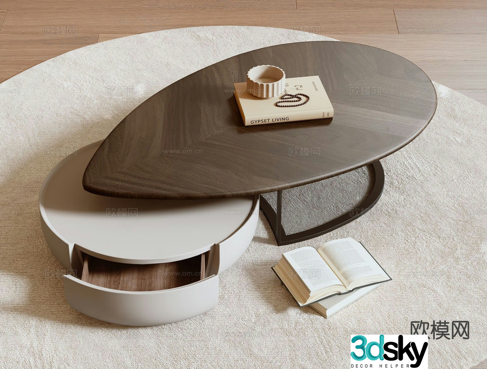 baxter mother-in-law coffee table 3d model