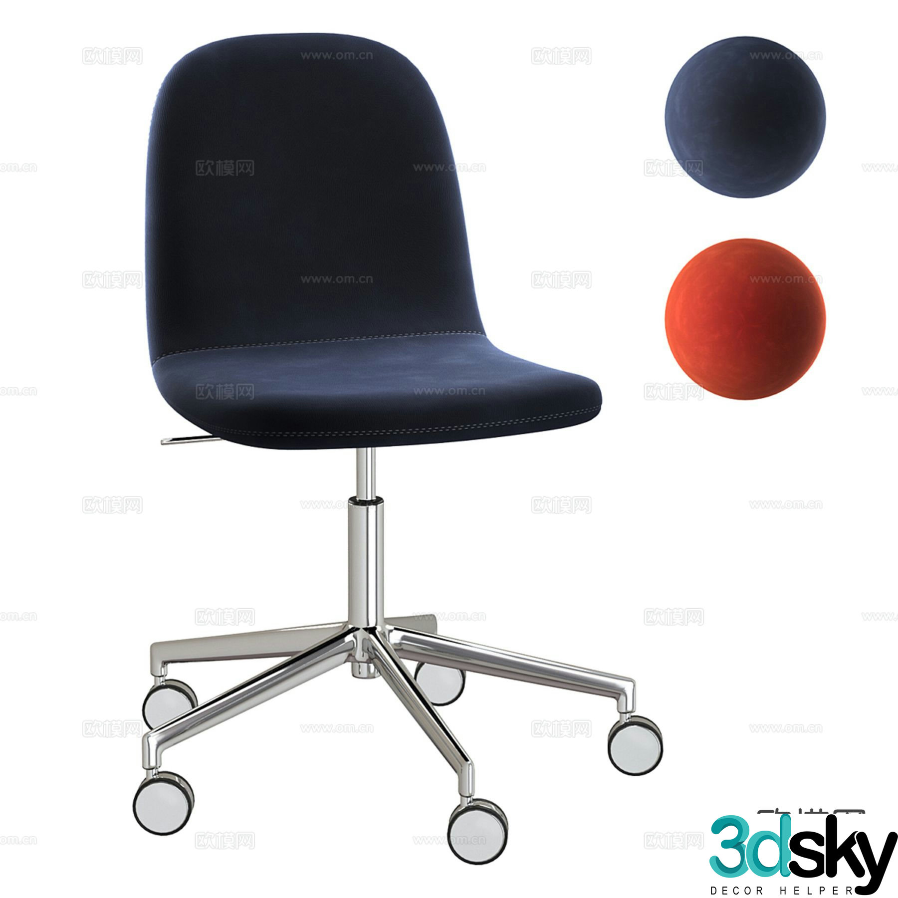 Modern office chair conference chair staff chair 3d model