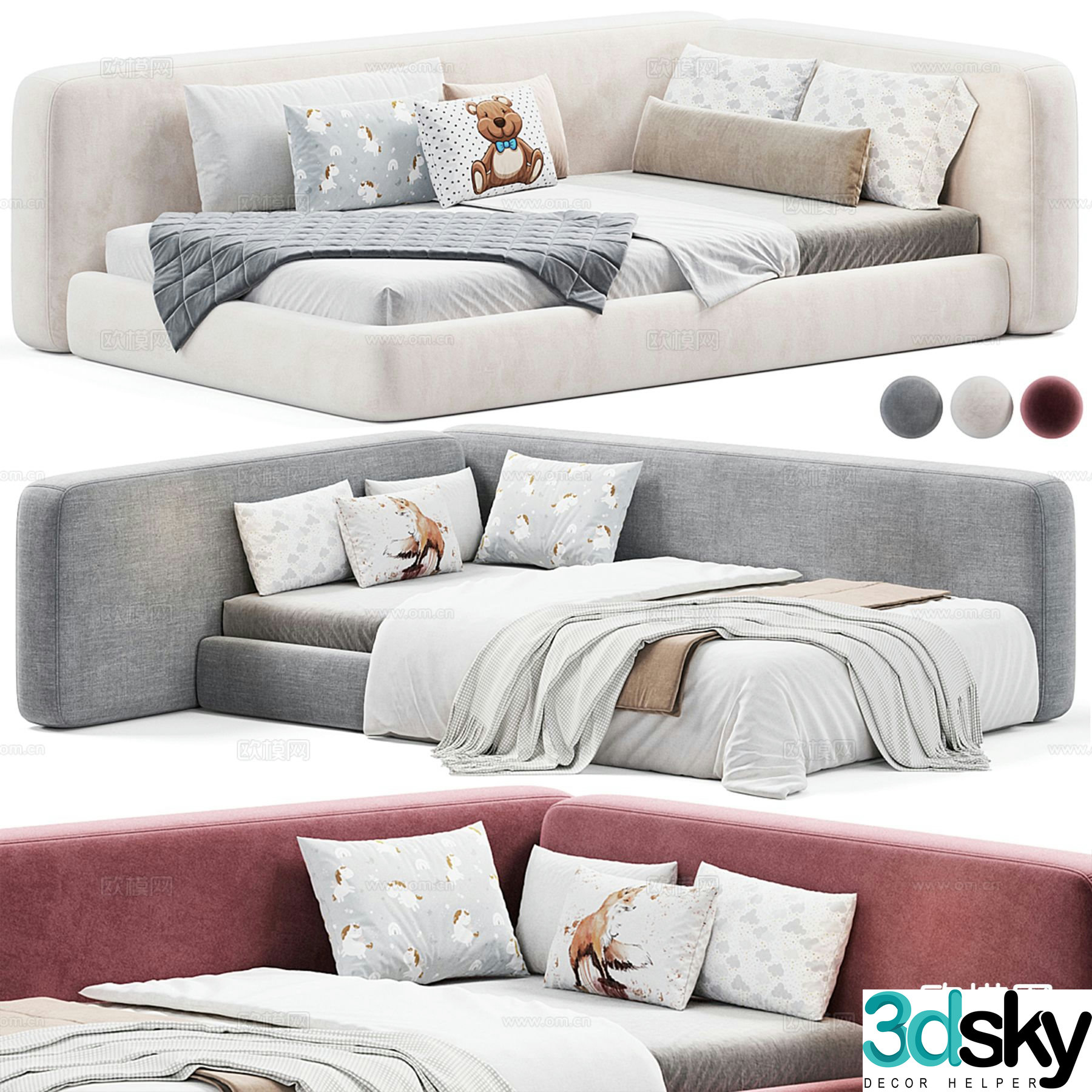 Modern children’s bed 3d model