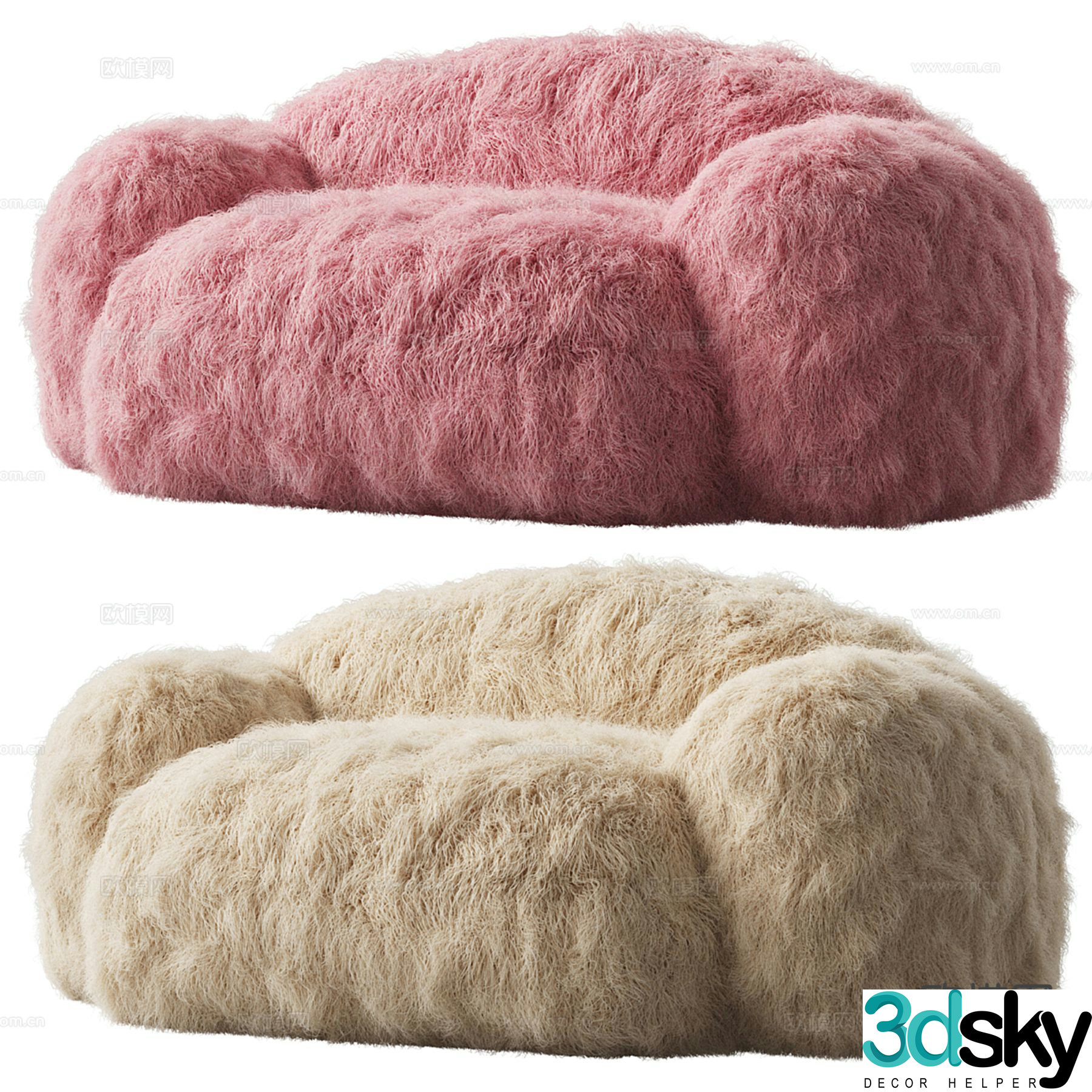 YETI plush sofa lazy sofa 3d model