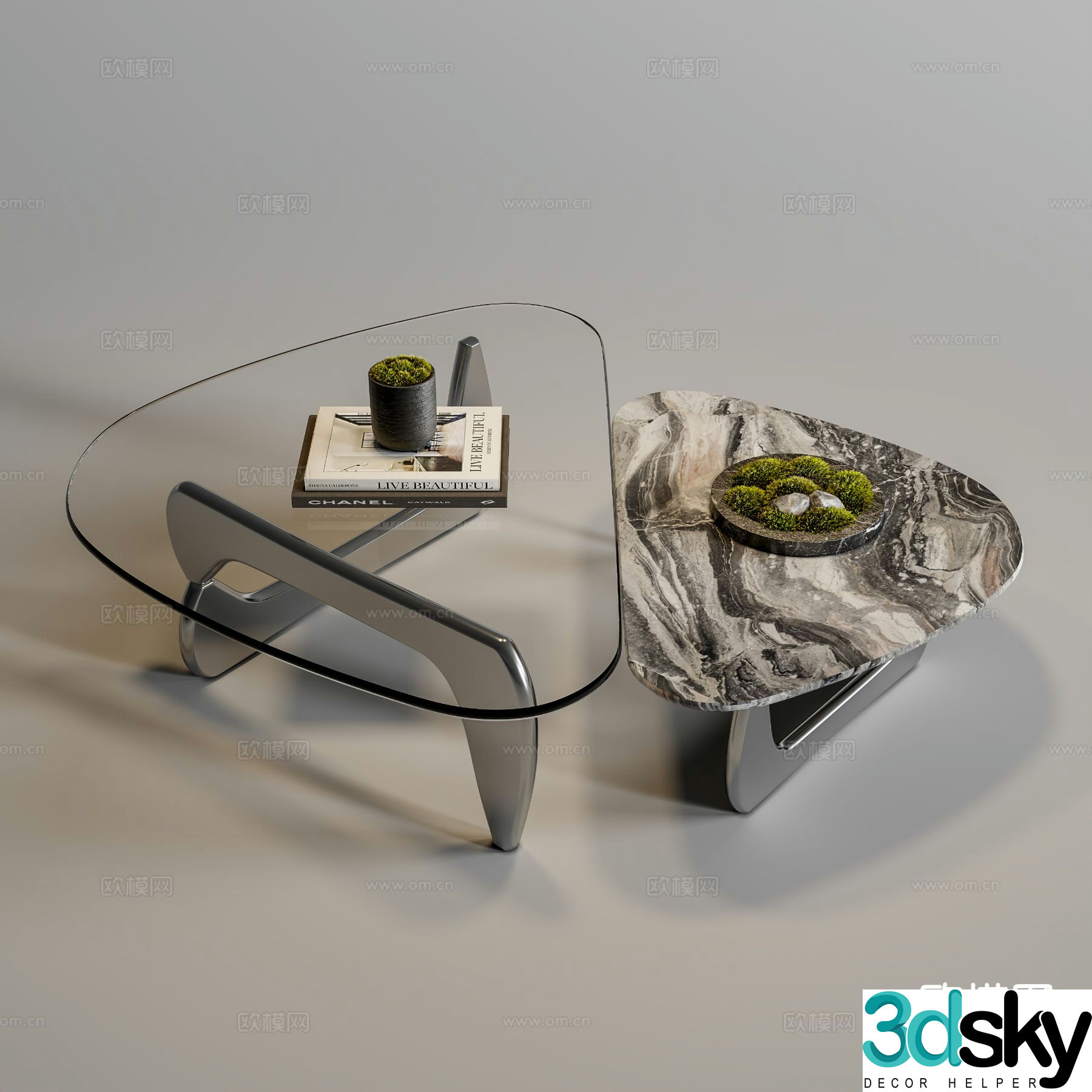 Modern coffee table mother-in-law coffee table 3d model