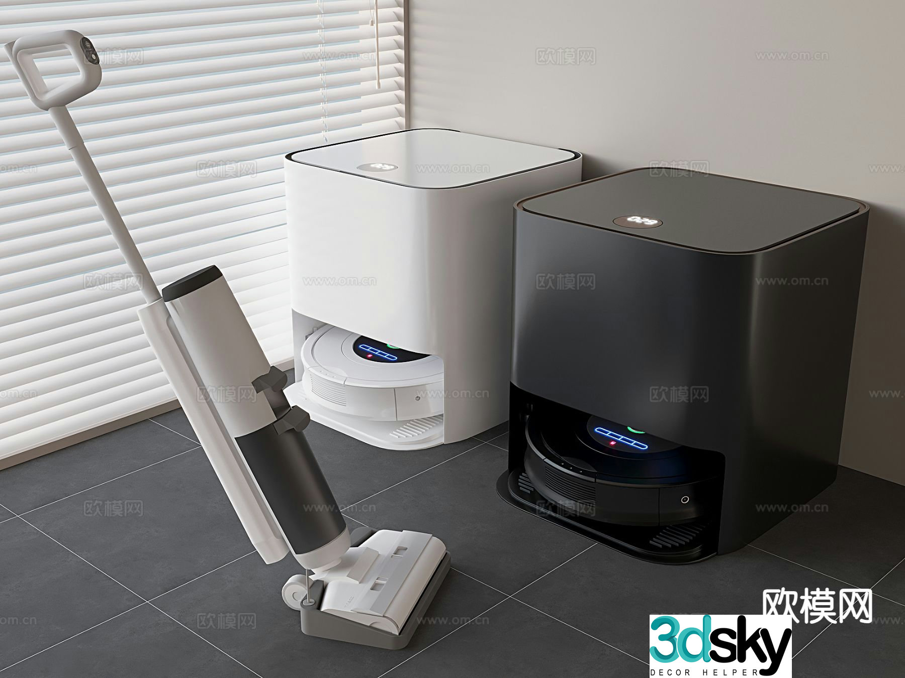Modern sweeping robot 3d model