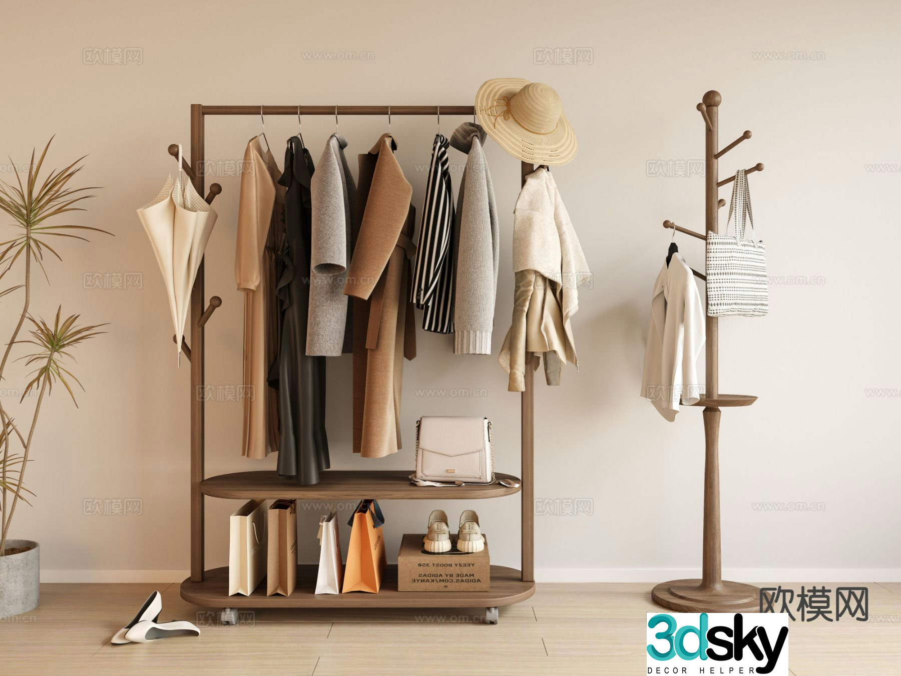 Wasabi hanger clothes hook 3d model