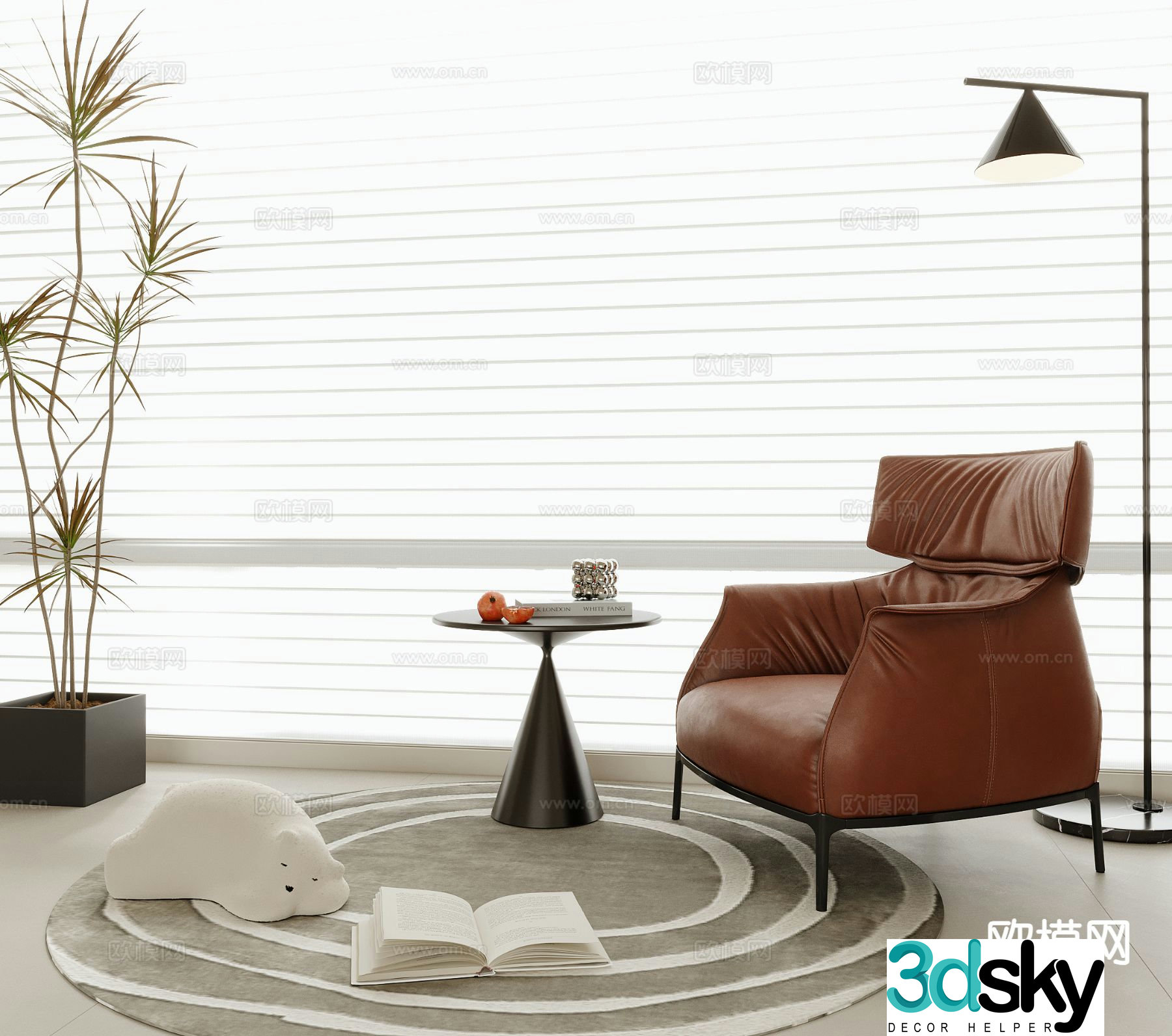 Modern single sofa 3d model