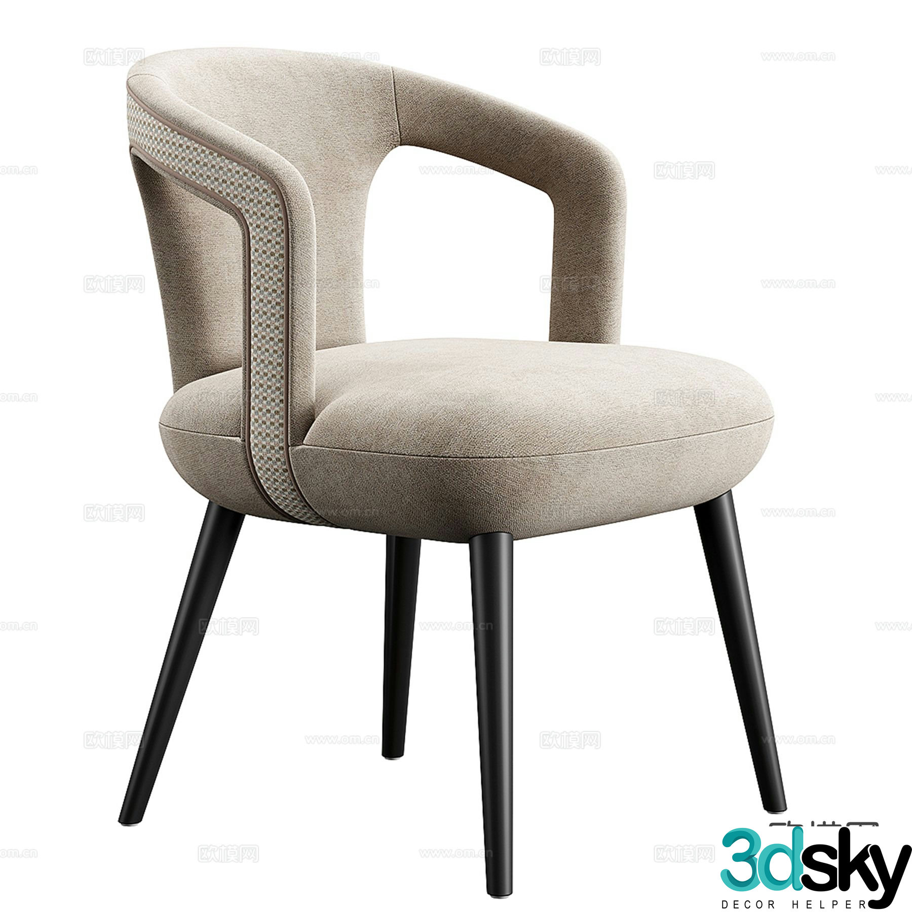 Konyshev modern fabric chair dining chair 3d model