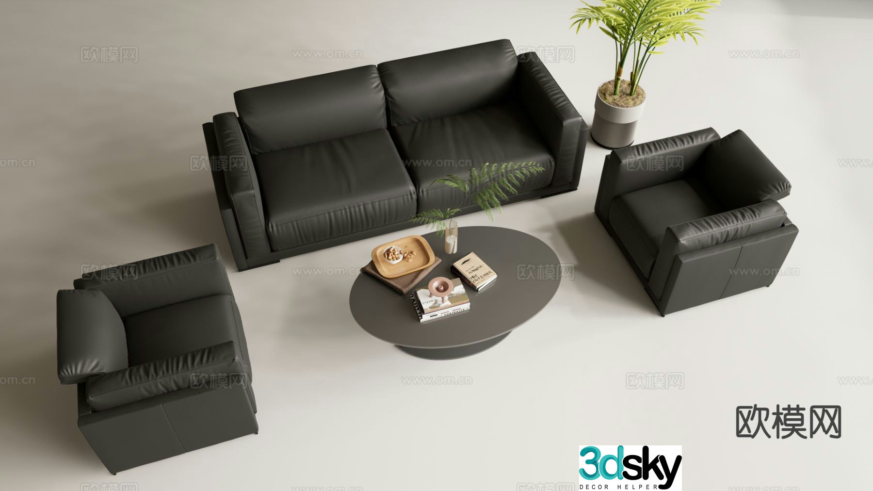 Modern modular sofa office sofa 3d model
