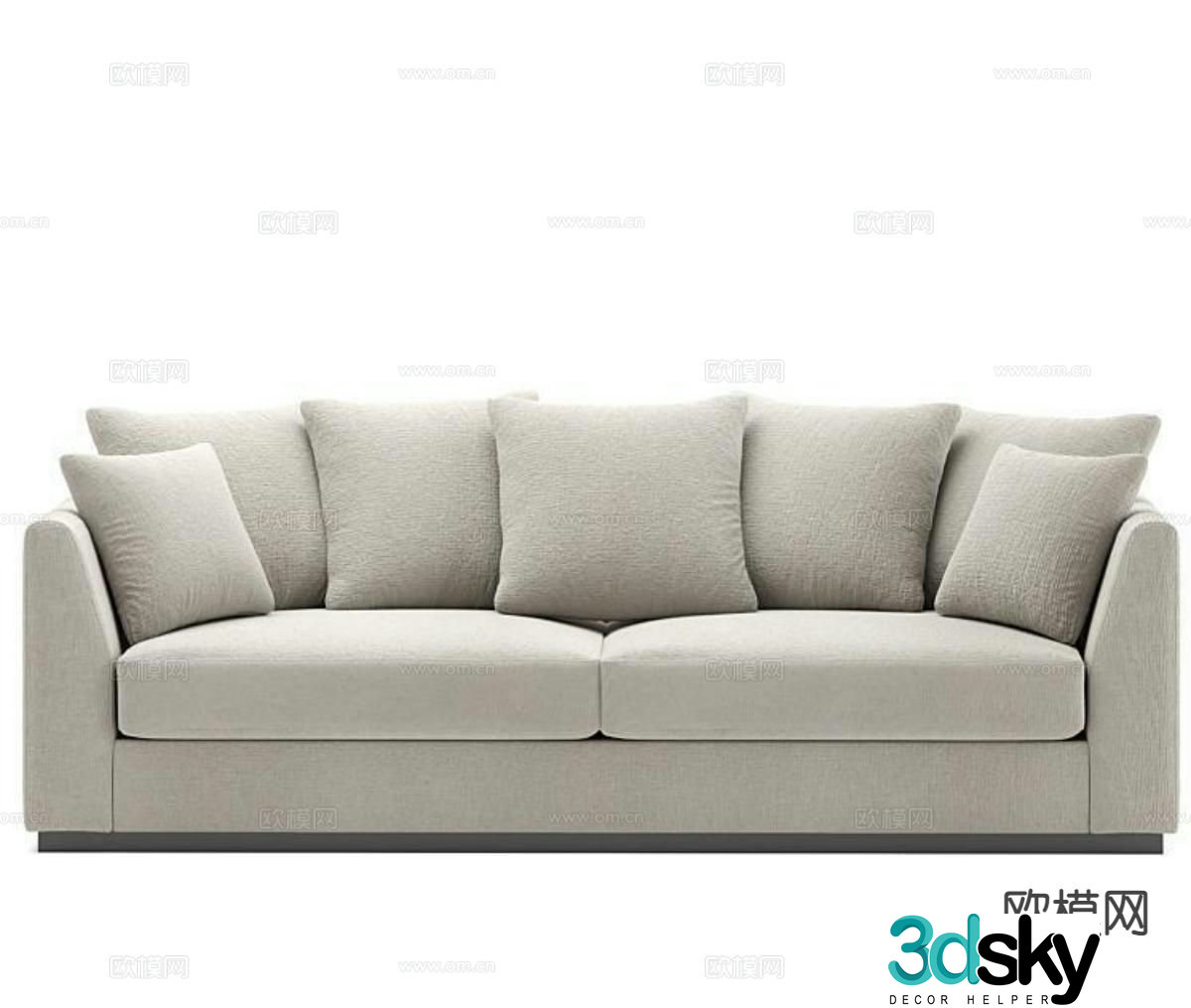 Modern double sofa fabric sofa 3d model