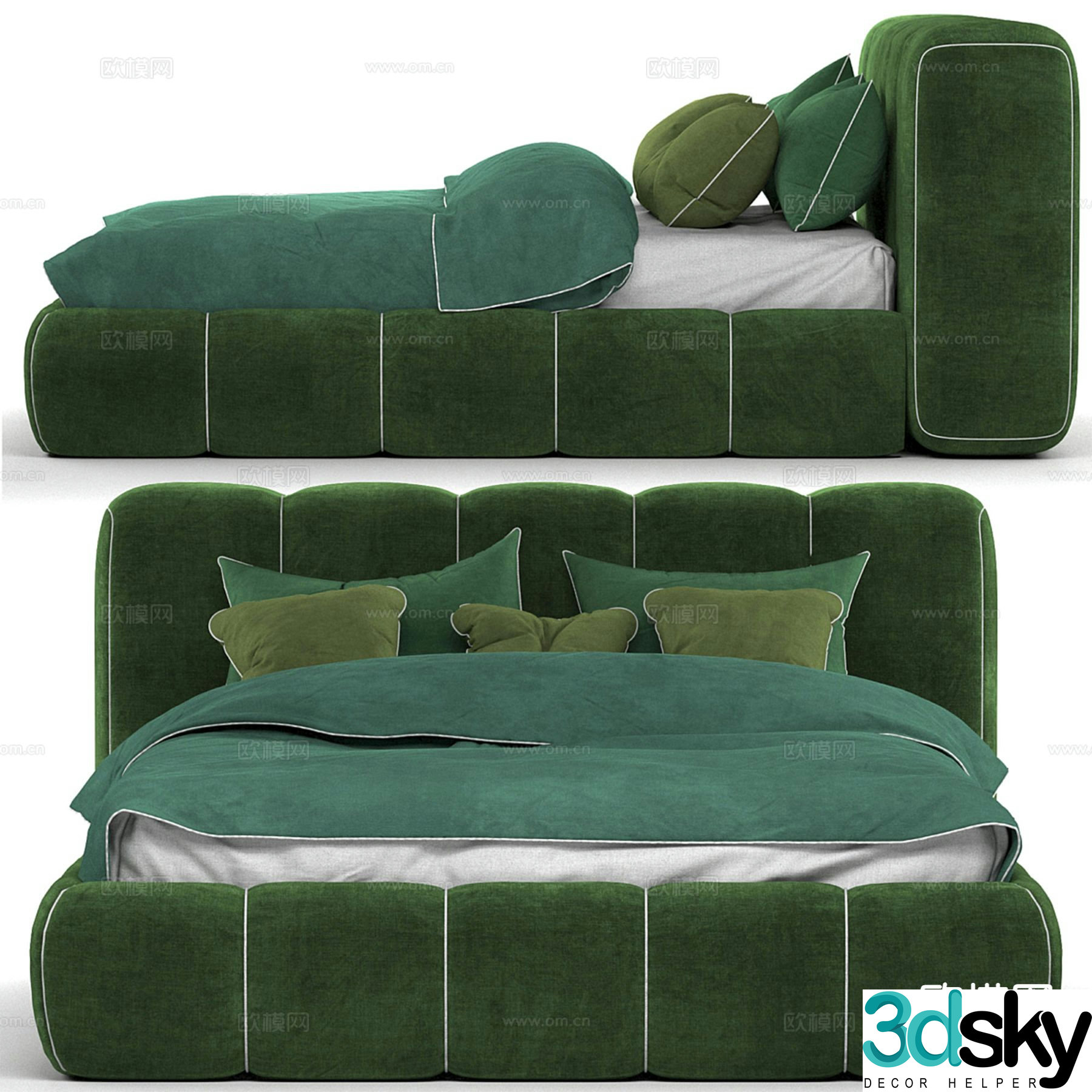 Dorelan SOFT modern double bed 3d model