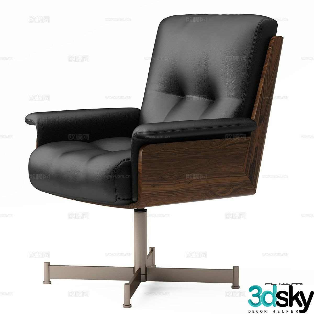 minotti italian office chair 3d model