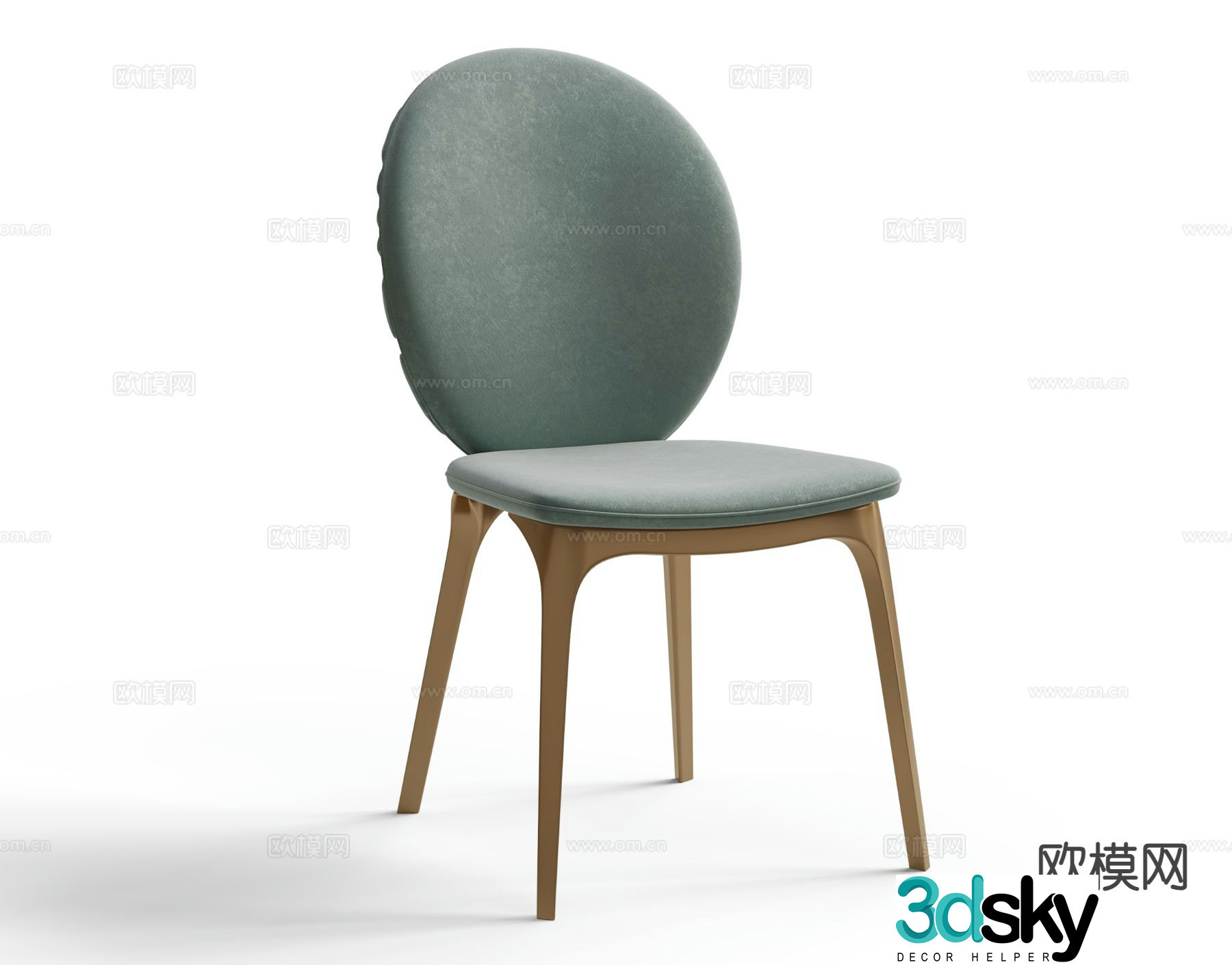 Light luxury chair dining chair 3d model