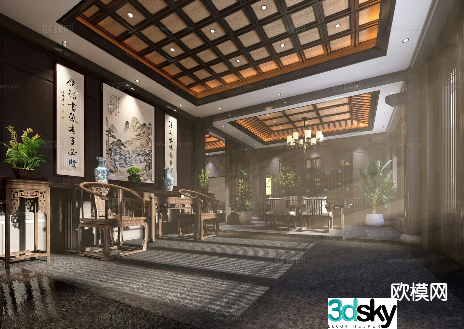 Chinese nave landscape 3D model