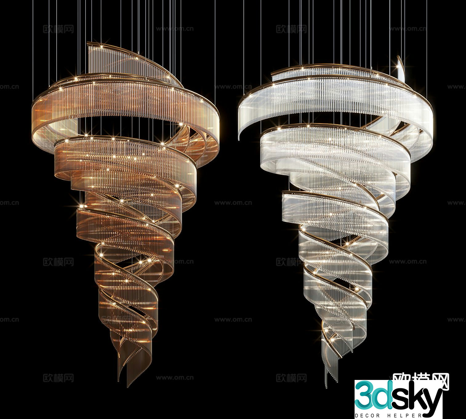 Light luxury chandelier crystal chandelier 3d model