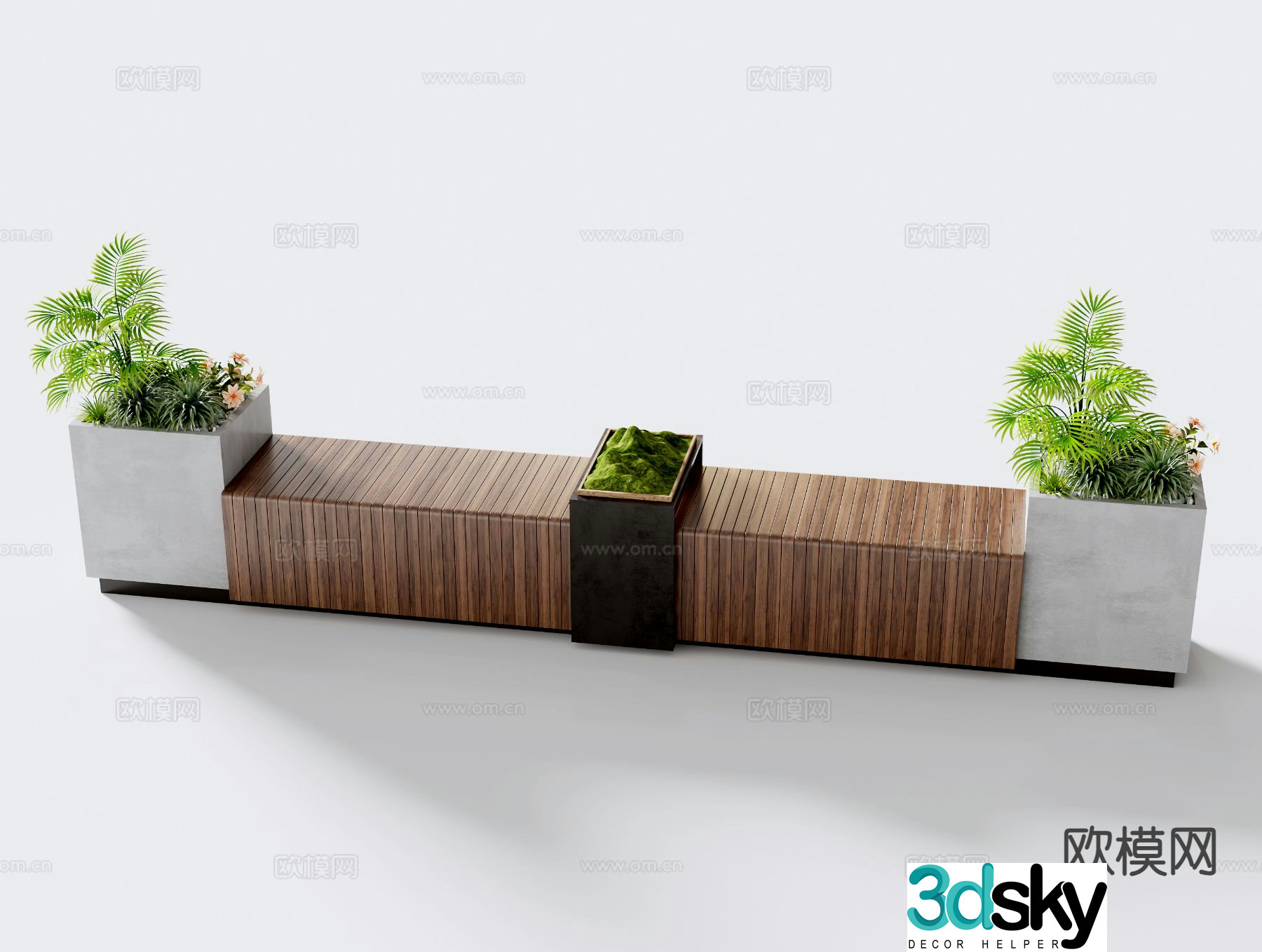 Modern landscape bench outdoor chair 3d model
