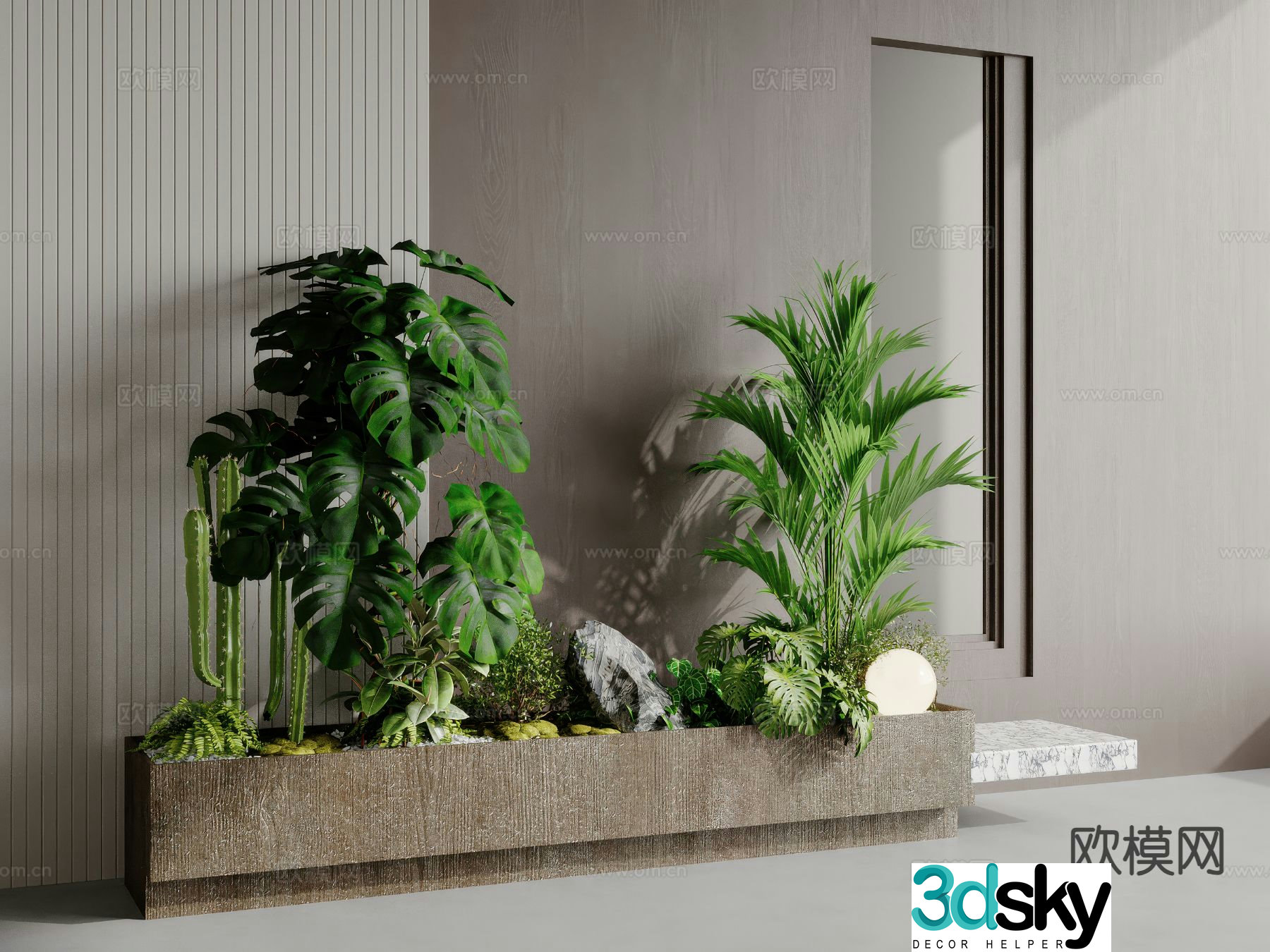 Plant heap Landscape green plants 3d model