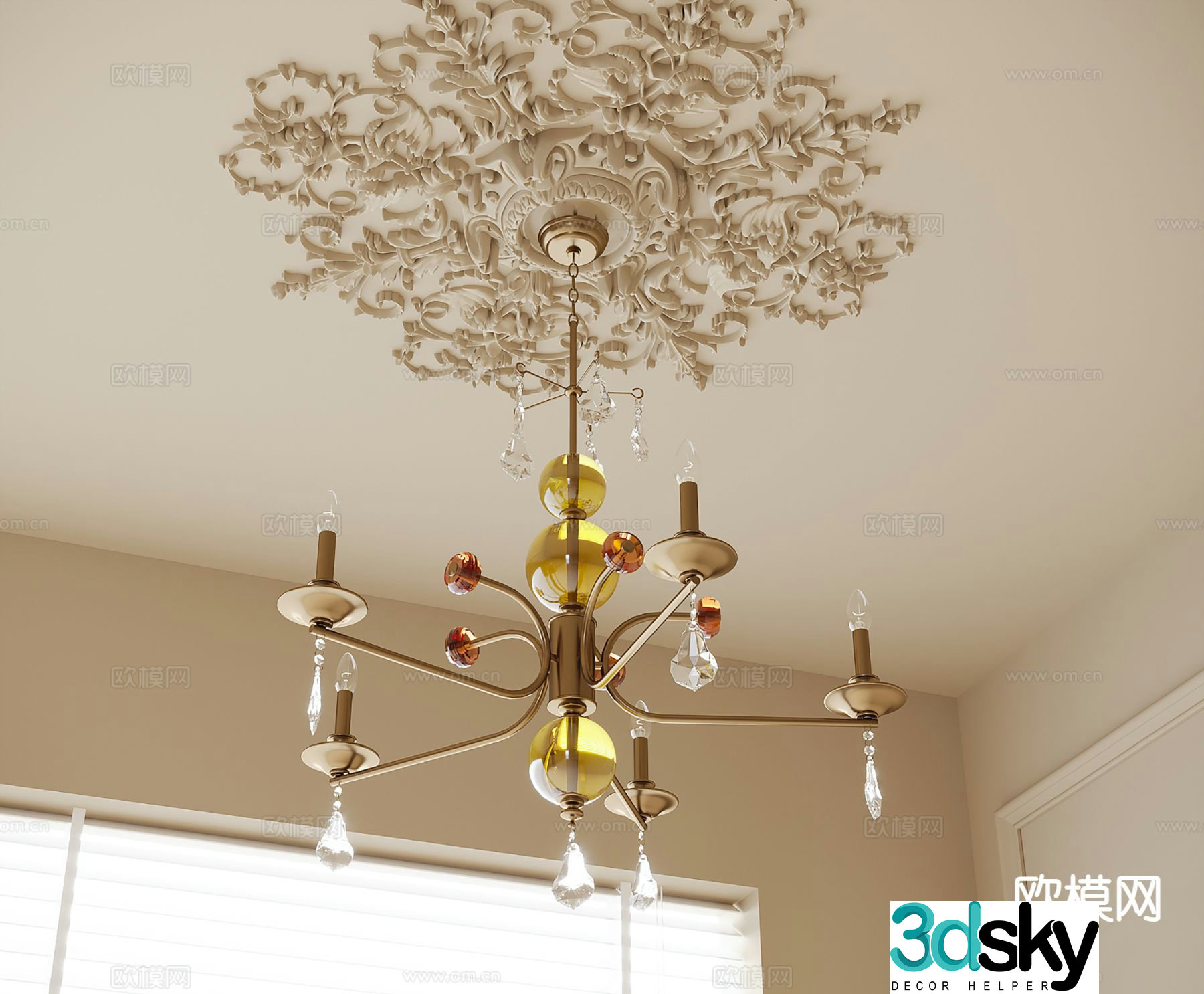 French chandeliers 3d model