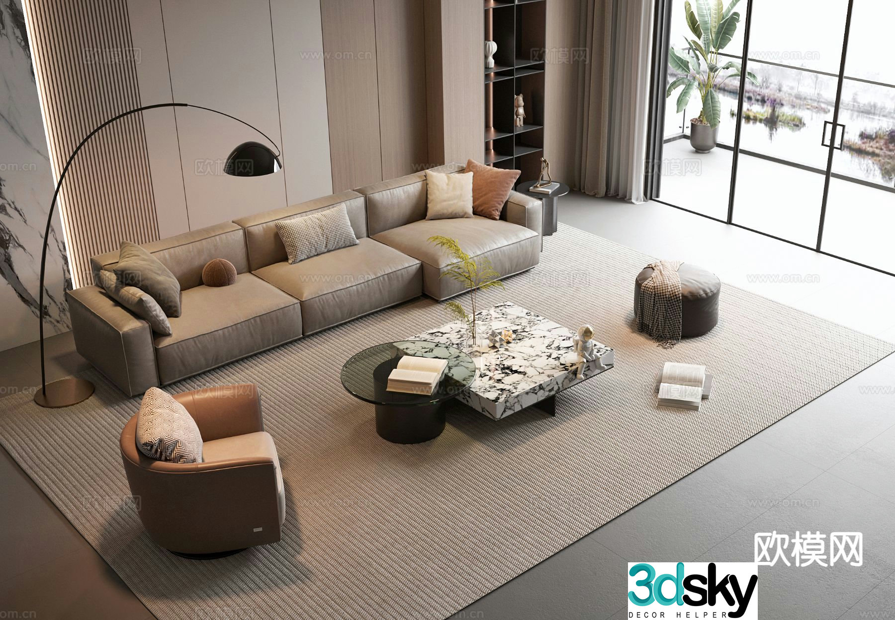 Italian sectional sofa 3d model