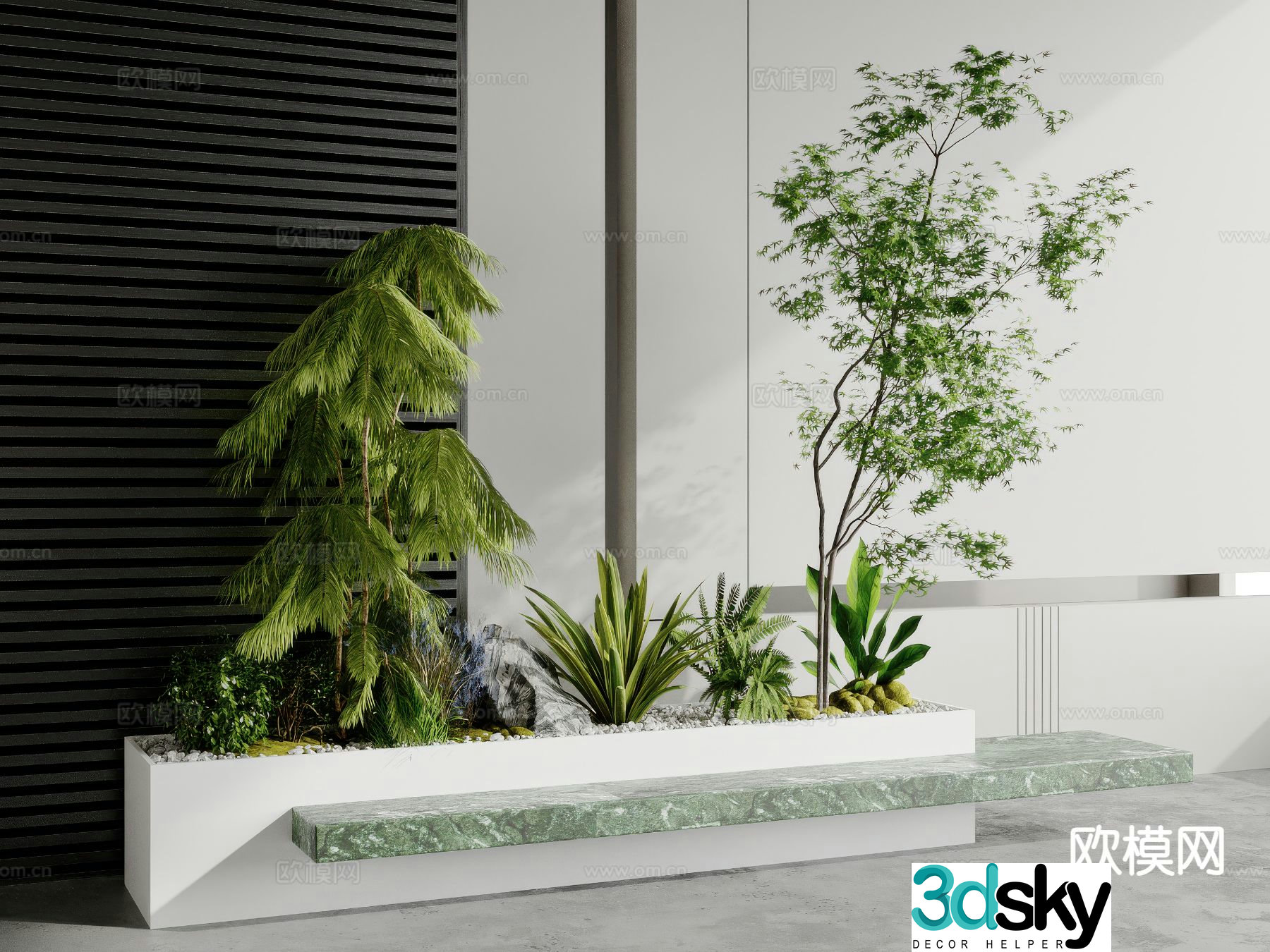 Plant heap Landscape green plants 3d model