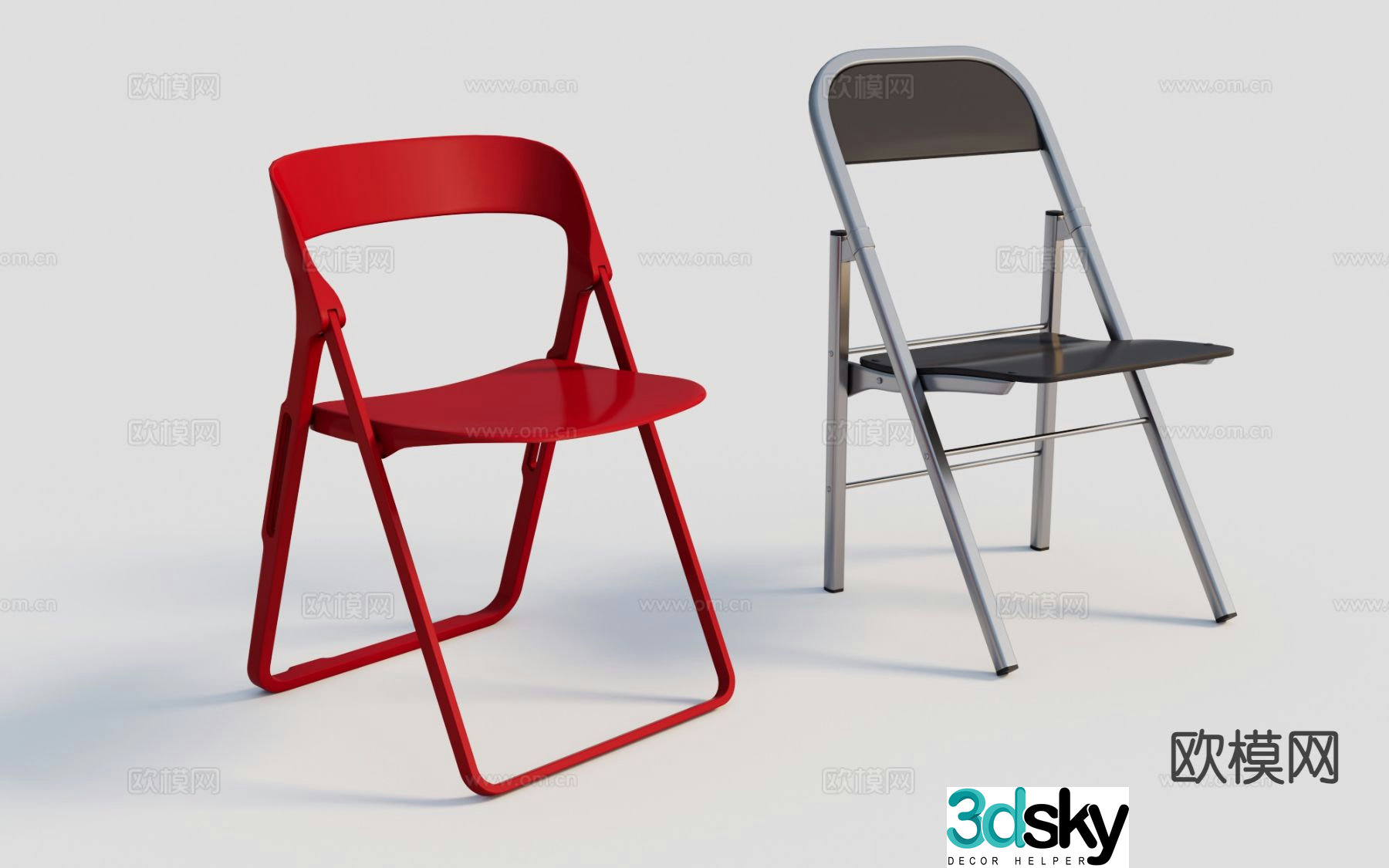 Modern chair single chair folding chair 3d model