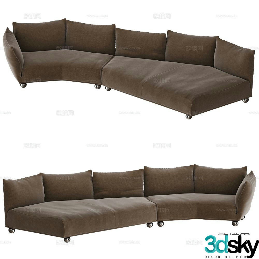 Edra Italian-style special-shaped sofa multi-person sofa 3D model