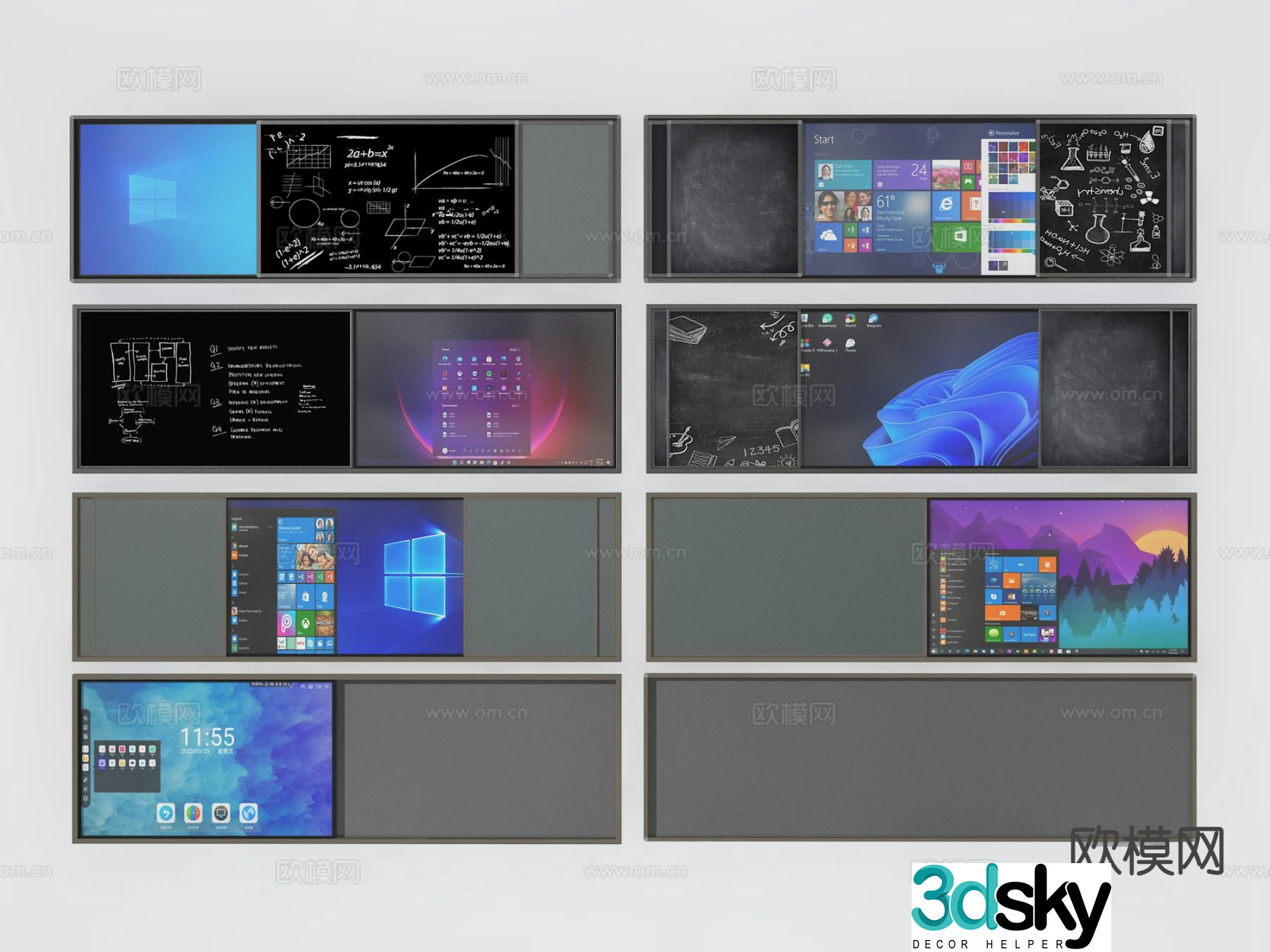 modern writing board blackboard drawing board 3d model