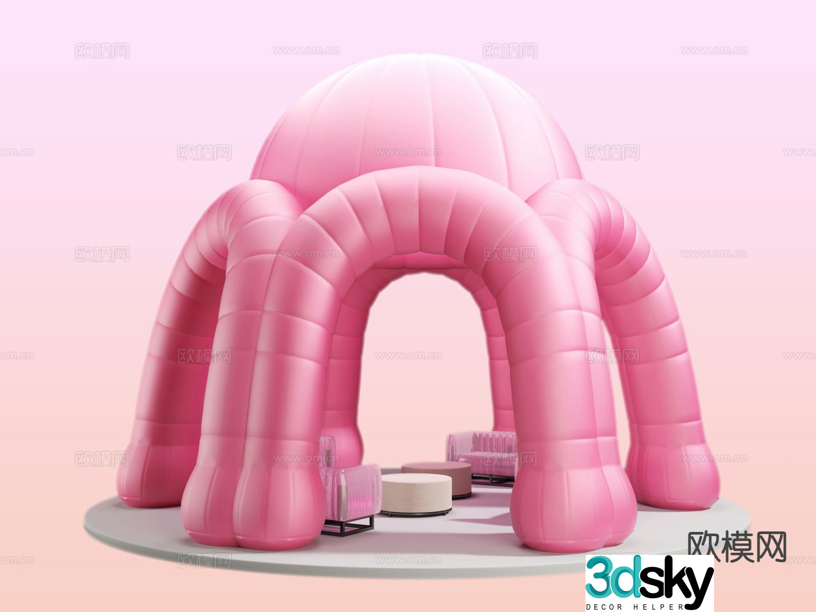 Inflatable tent special shaped tent 3d model