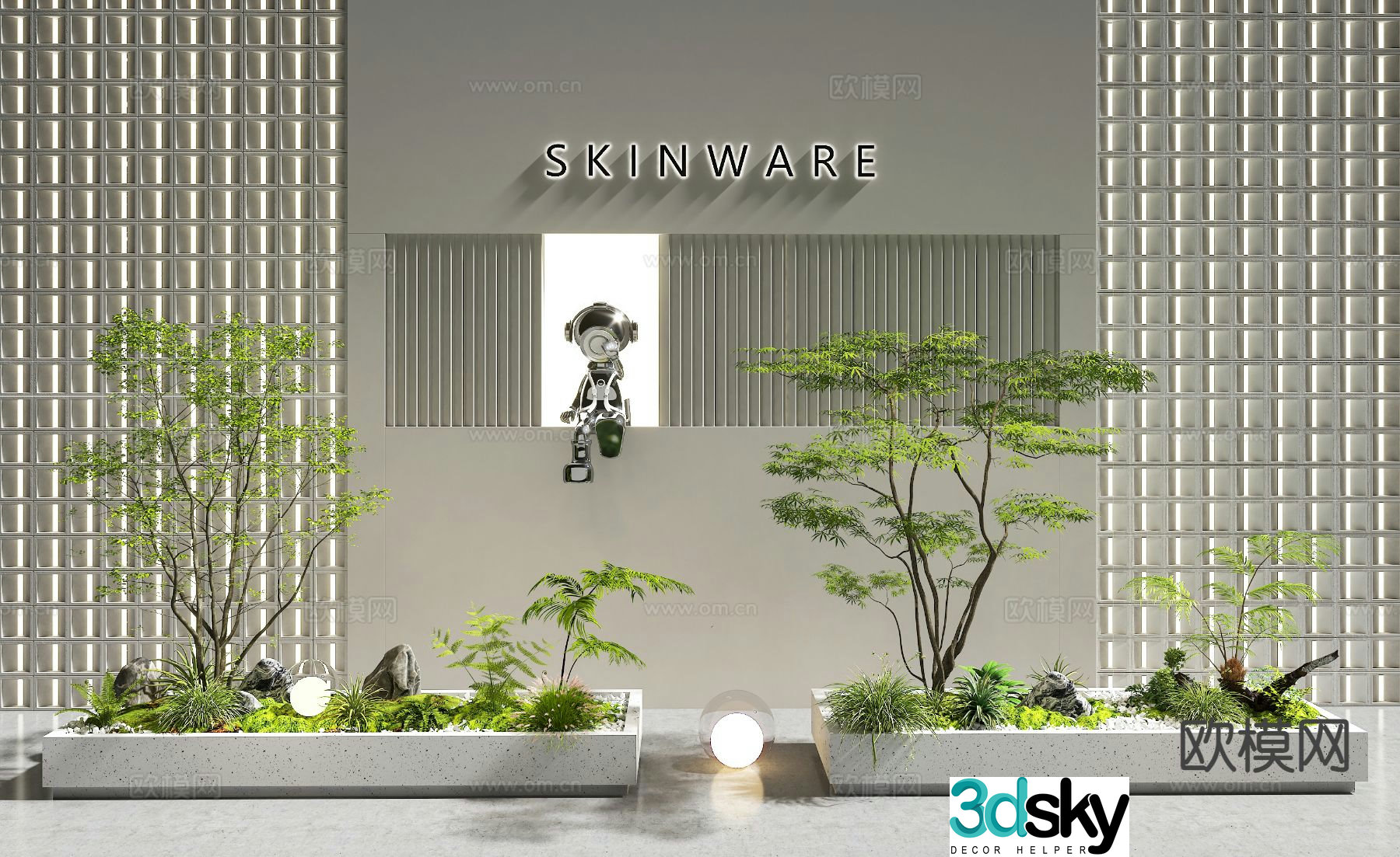 Green plant landscaping landscape sketch plant pile 3D model