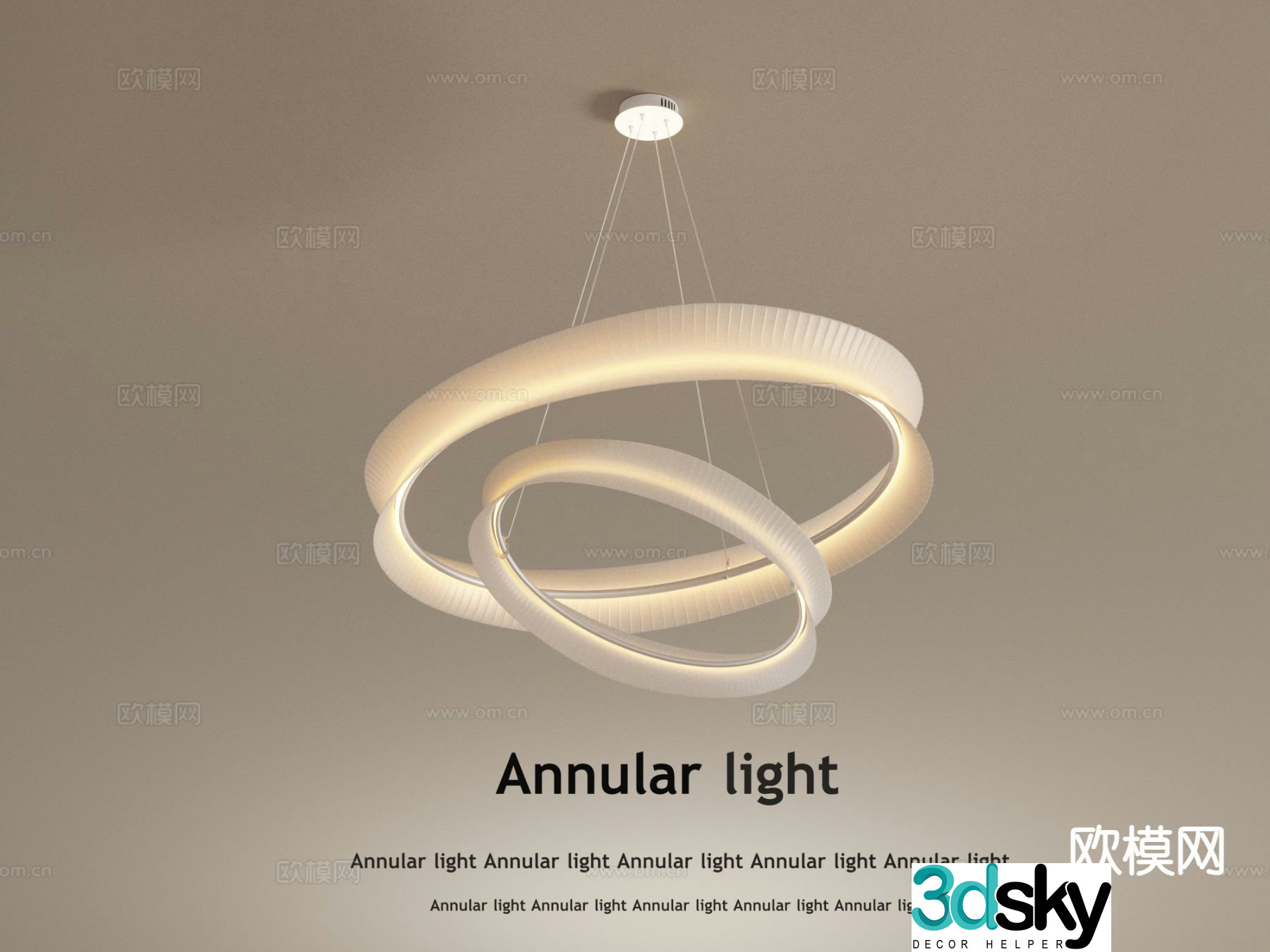 Cream style chandelier 3d model