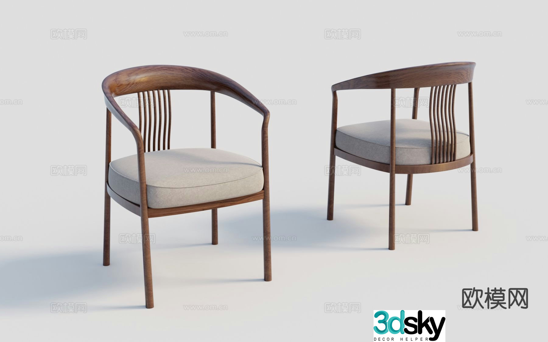 New Chinese style chair single chair dining chair 3d model