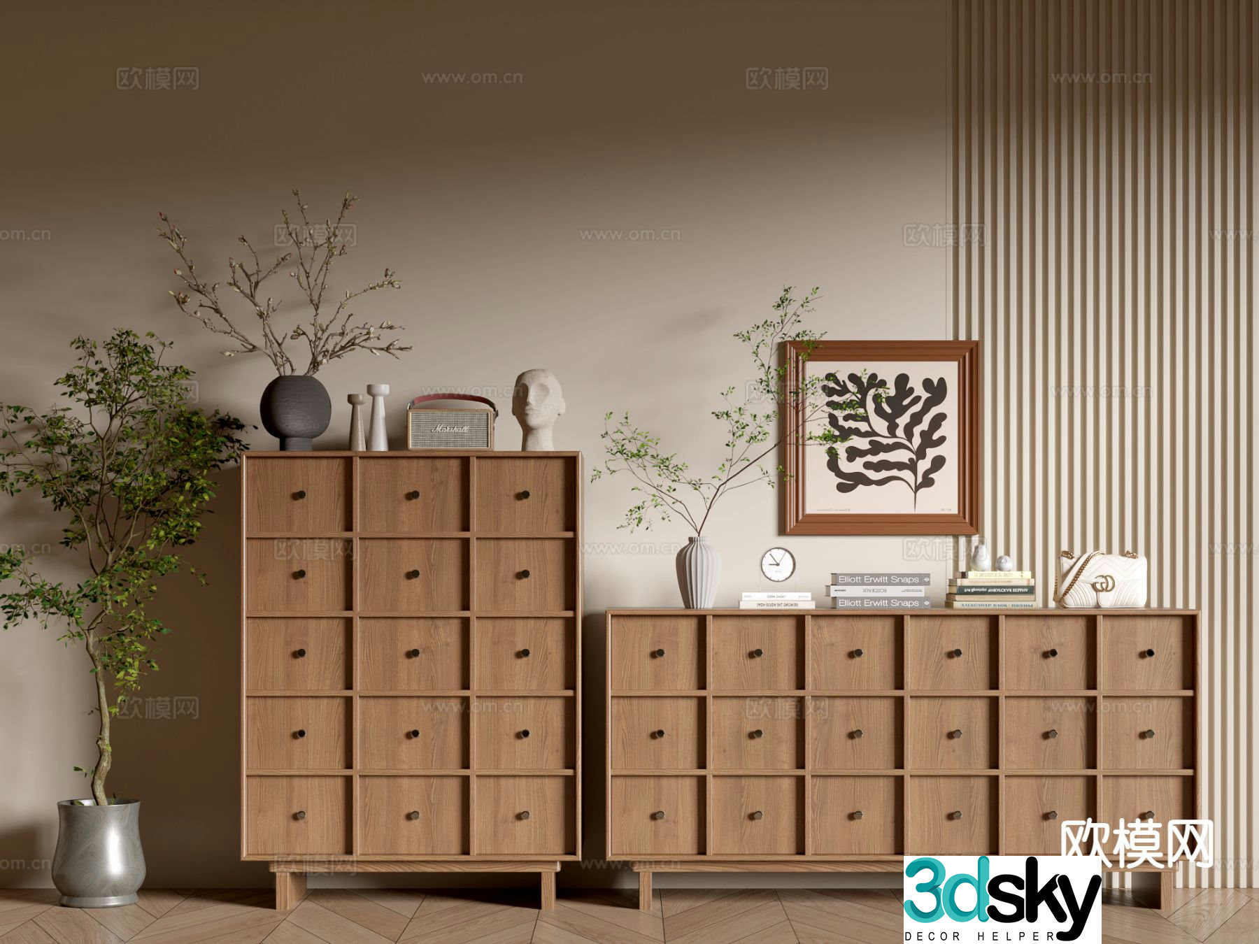 Middle-aged wind cabinet porch cabinet chest of cabinet whole cabinet 3D model