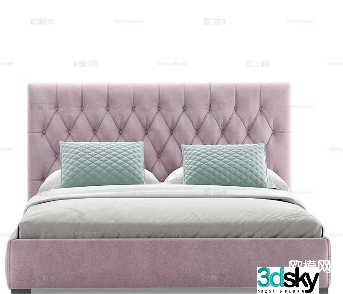 Modern double bed 3d model