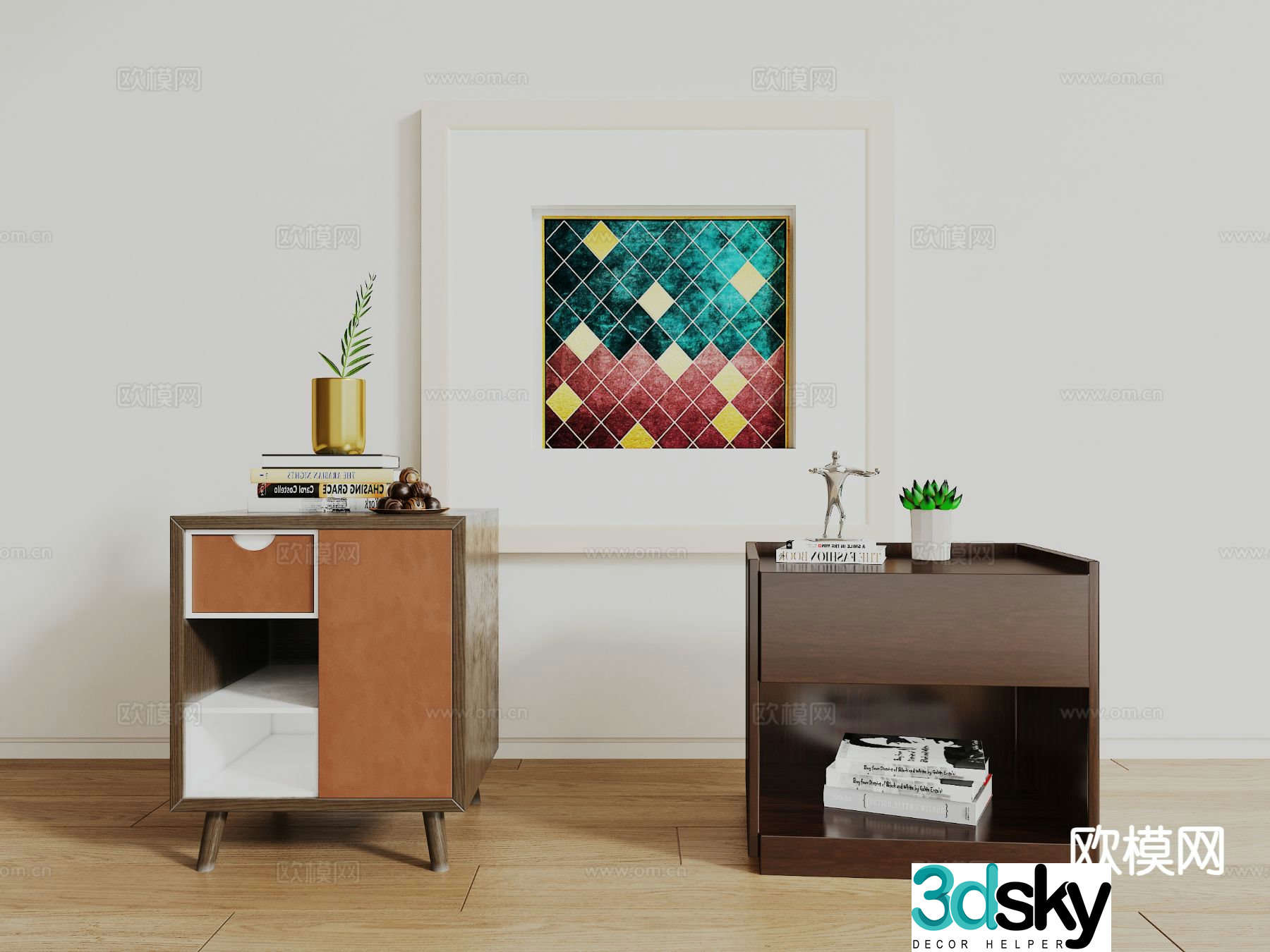 Modern bedside table 3d model