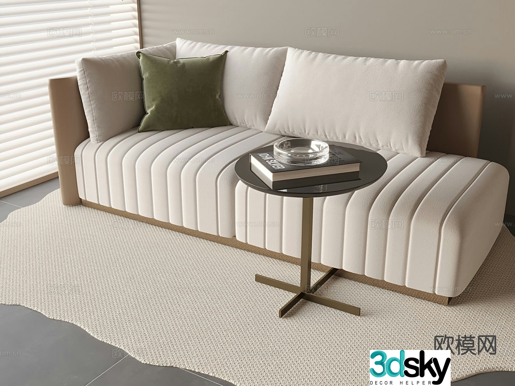 Cream style sofa leisure sofa 3d model
