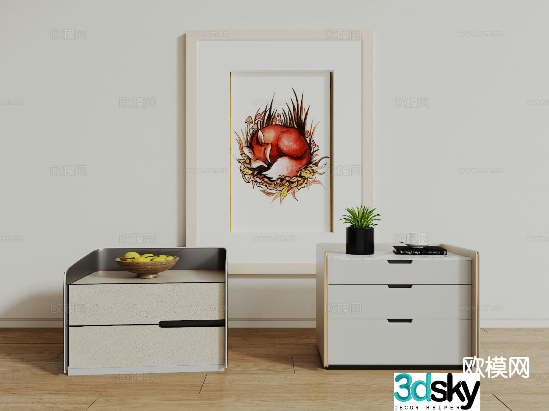 bedside table 3d model