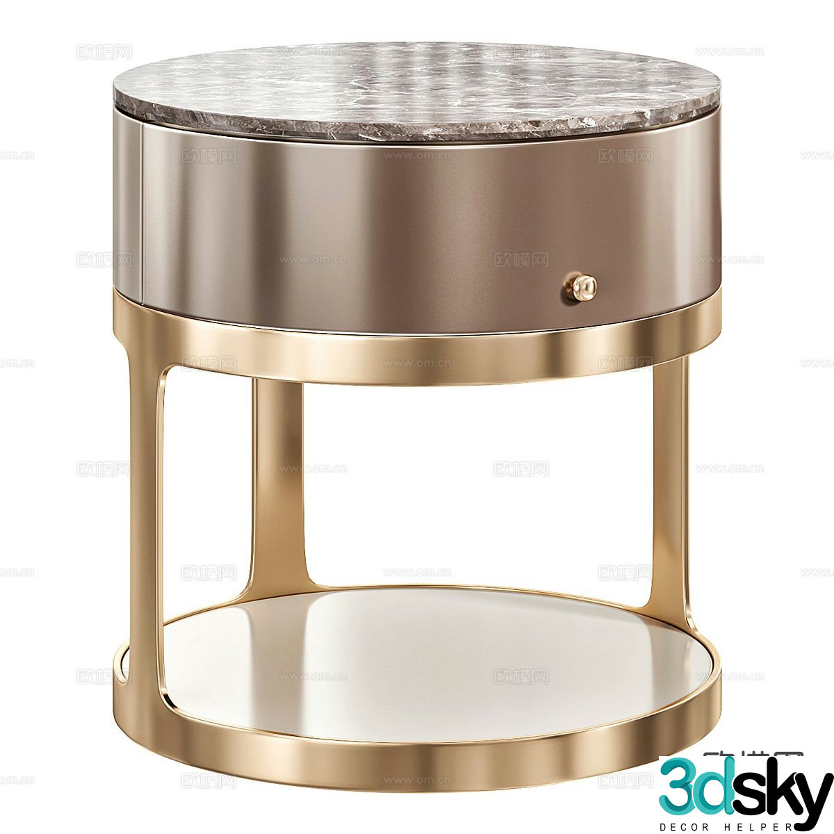 Light luxury bedside table 3D model
