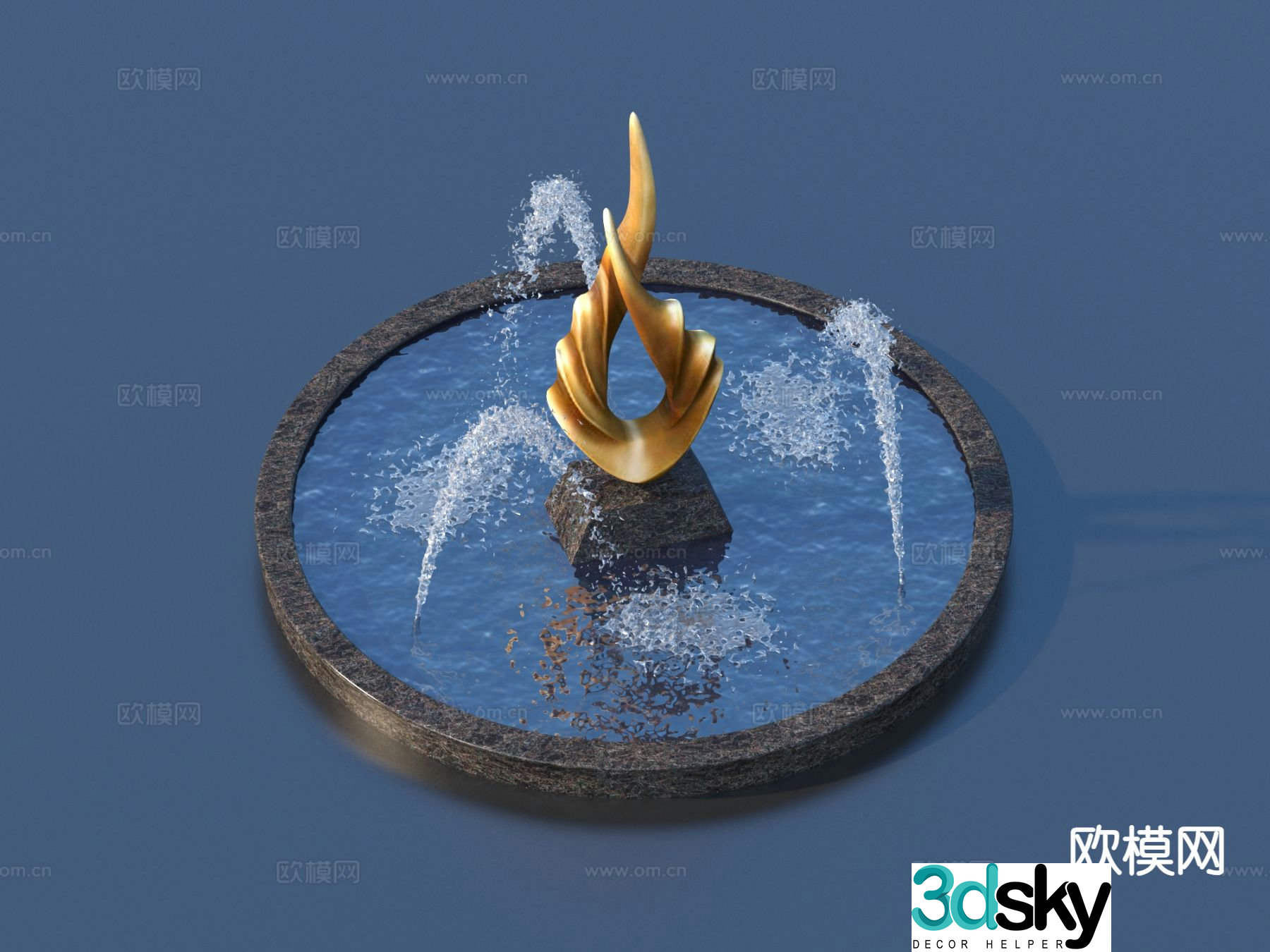 Urban Sculpture Waterscape Sketch Landscape Sculpture 3D Model