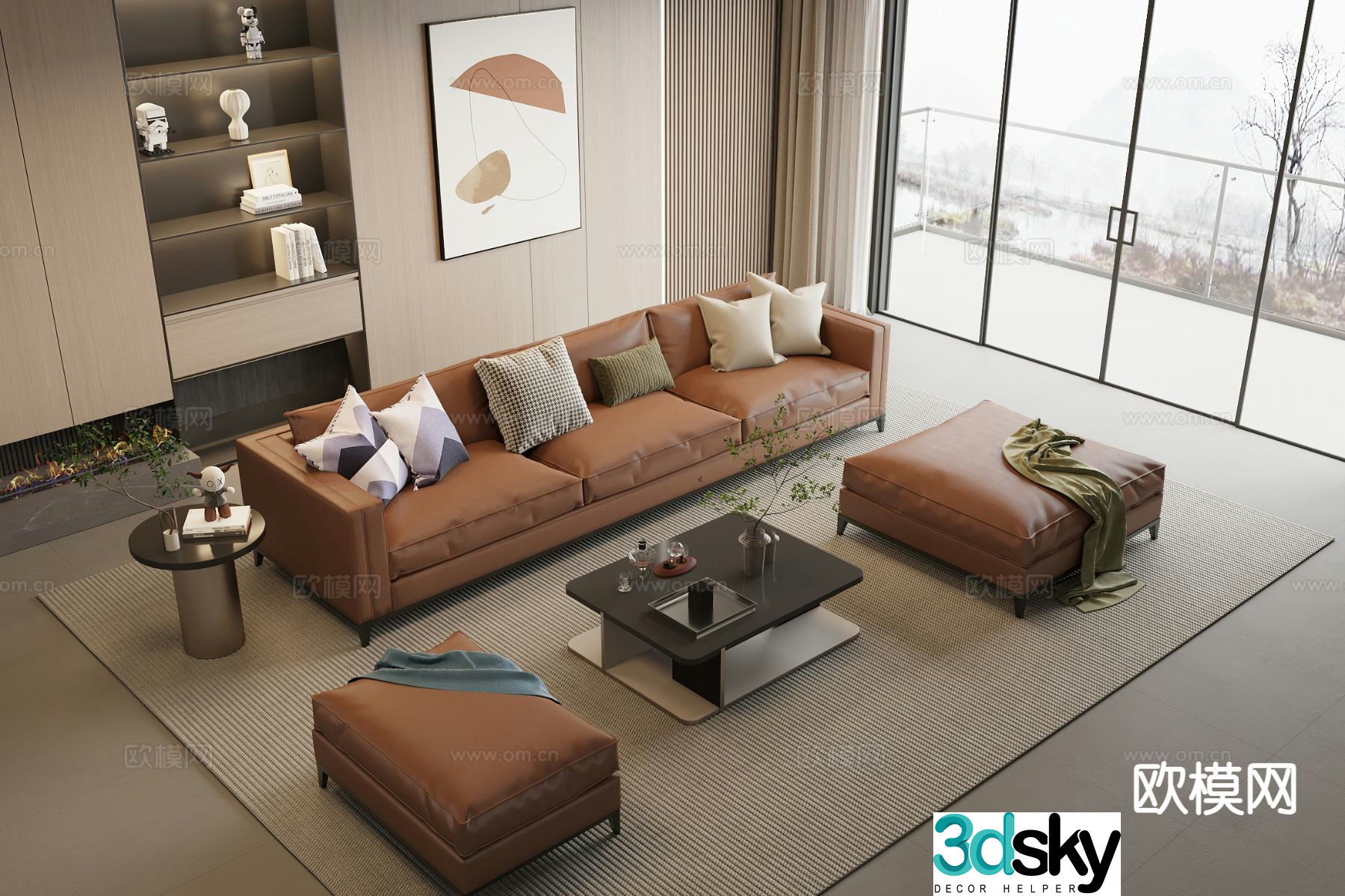 Modern sofa set 3d model