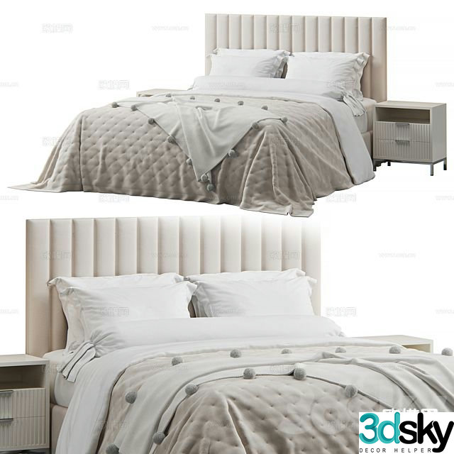 Double bed 3d model