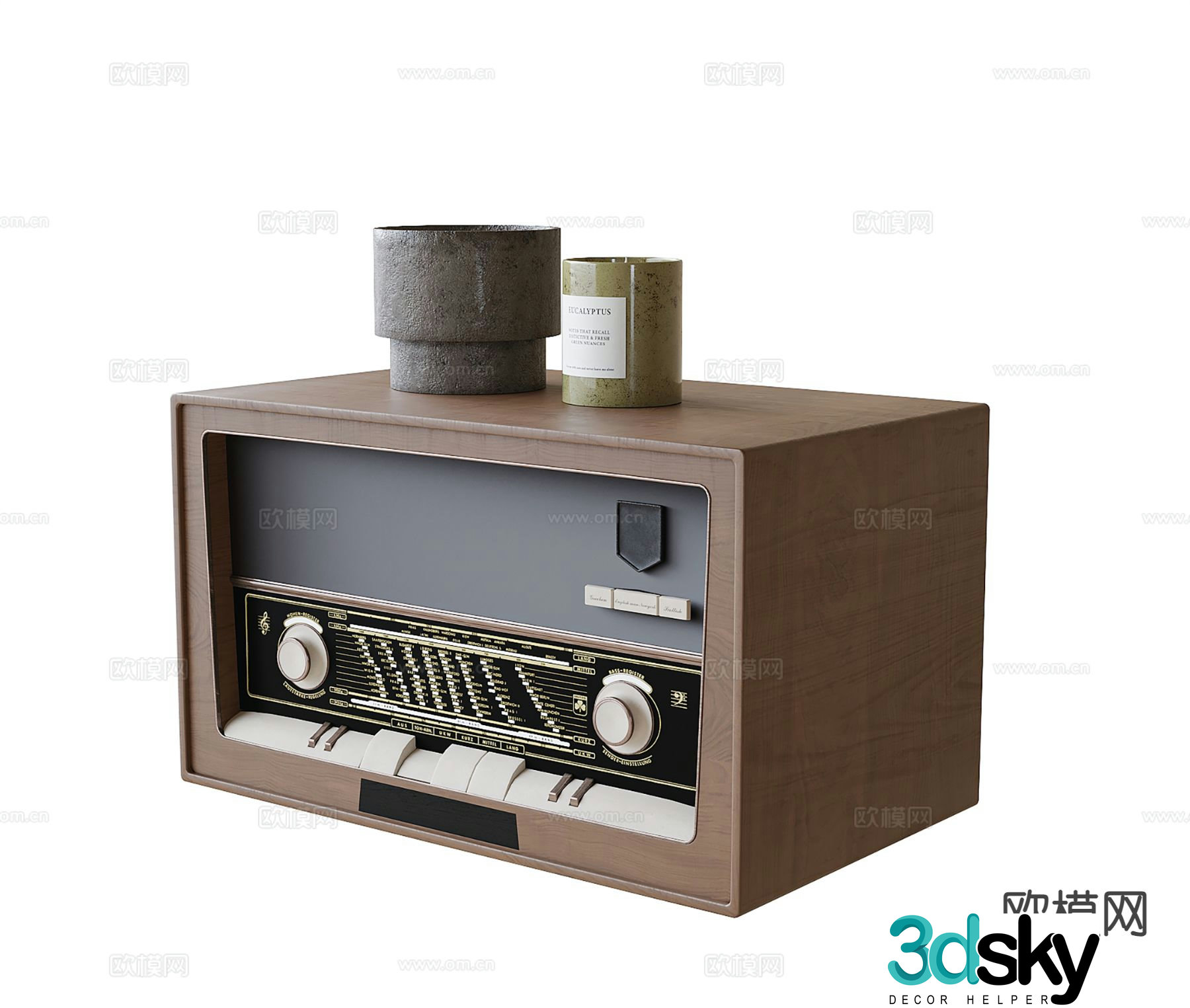 Medieval style bedside table retro bedside table 3d model