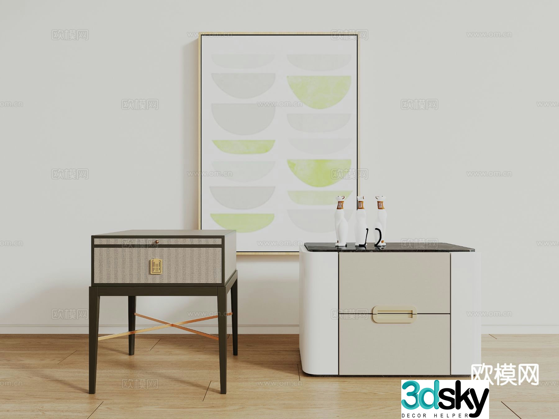 Modern bedside table 3d model