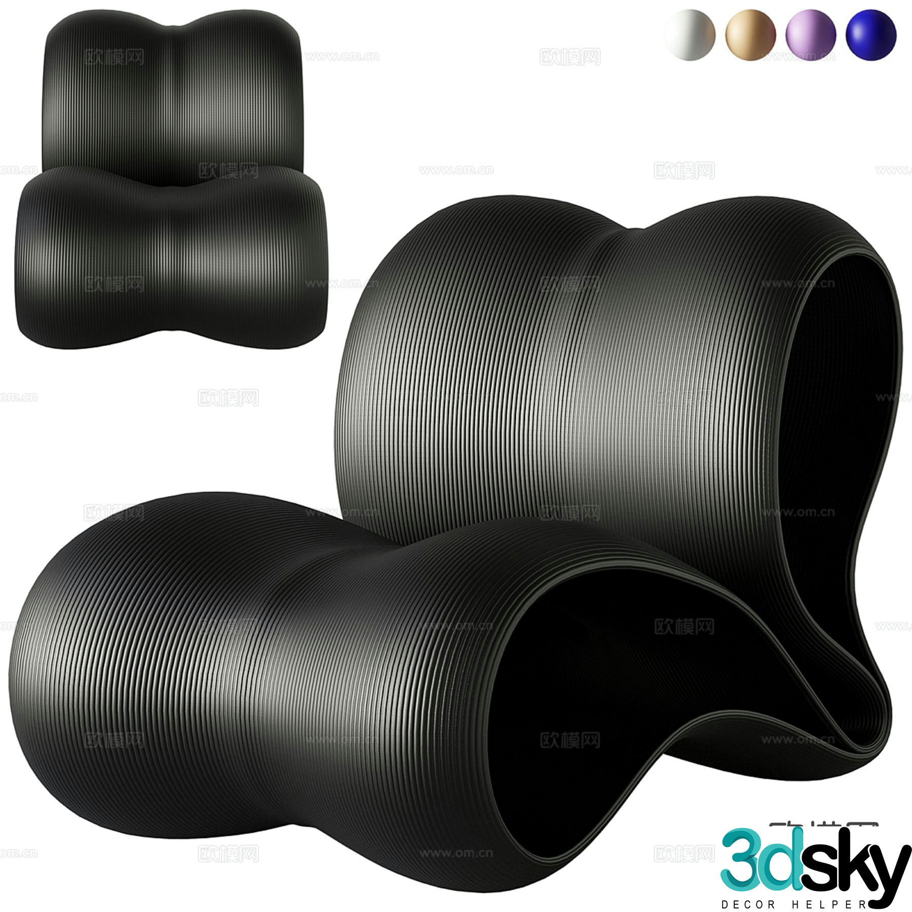 Eburet modern chair special shaped leisure chair 3d model