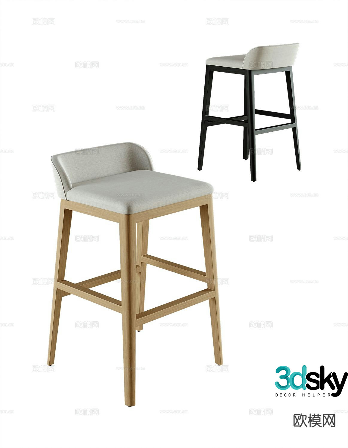 Modern bar stool bar stool high stool 3d model