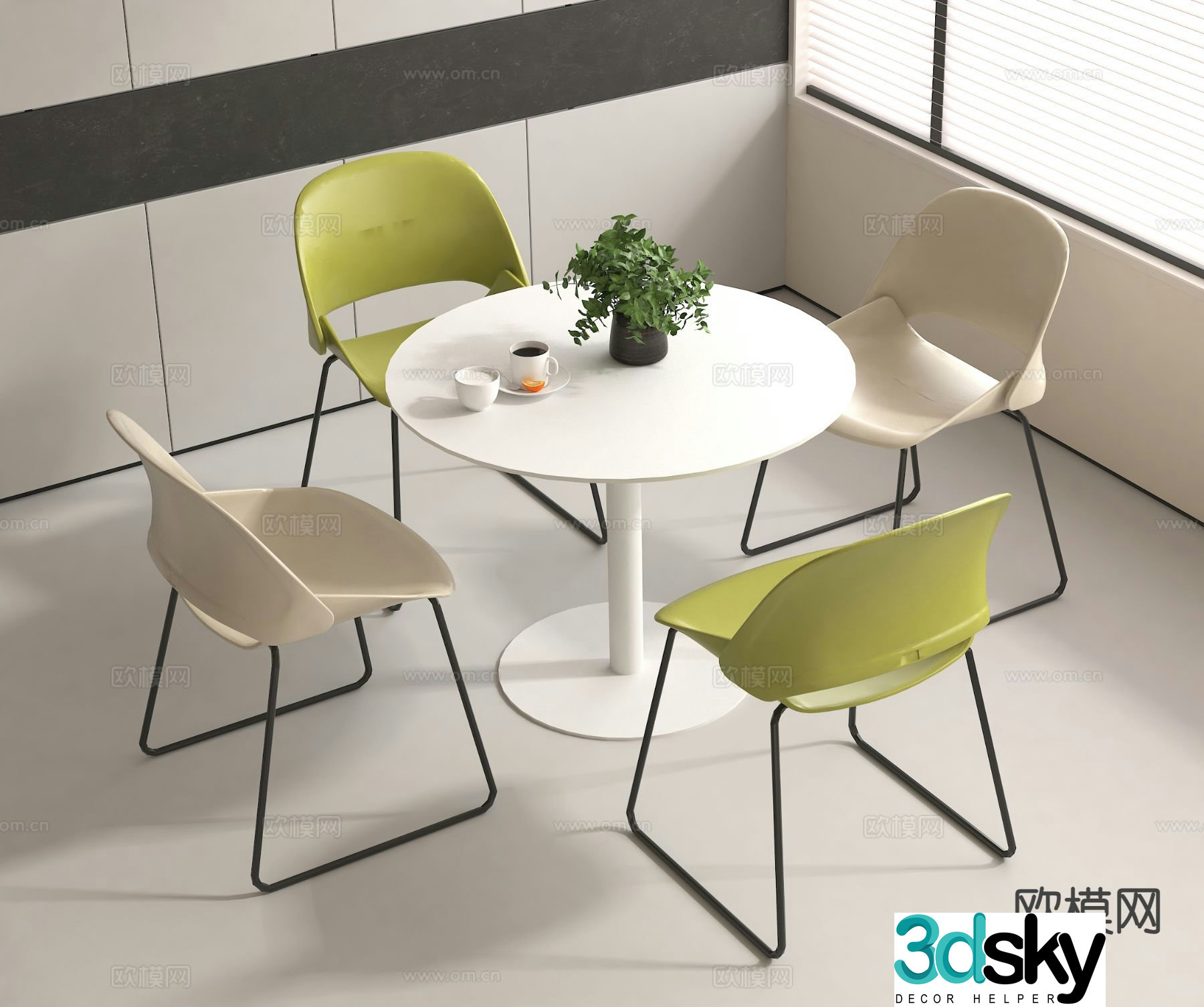 Modern leisure tables and chairs Negotiation tables and chairs 3d model