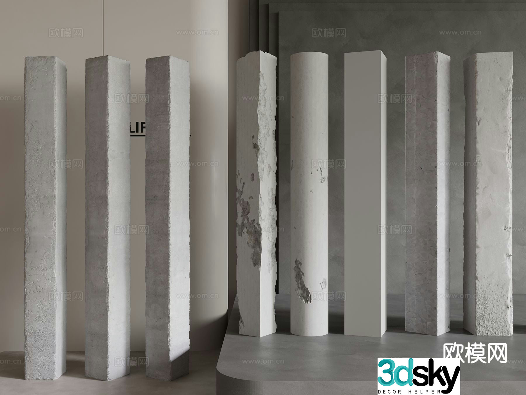 Cement pillar concrete pillar 3d model