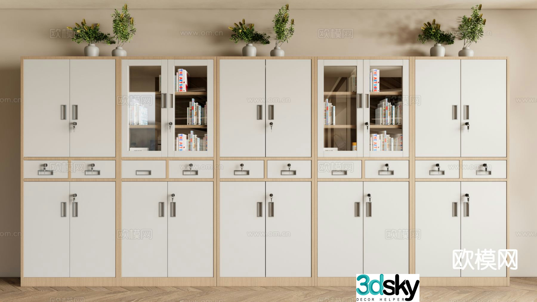 Modern filing cabinet filing cabinet information cabinet 3d model