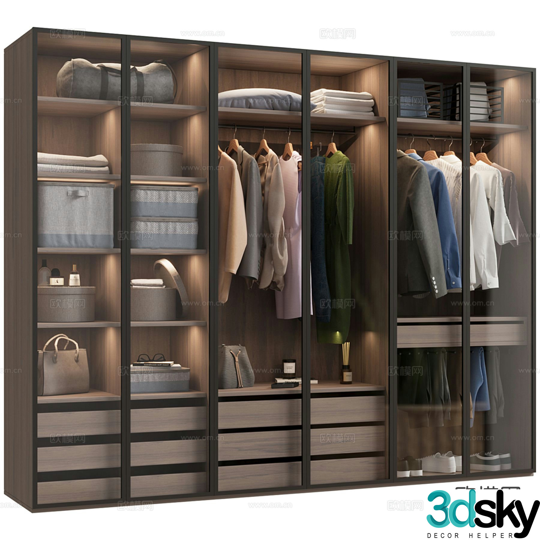 modern wardrobe wardrobe 3d model