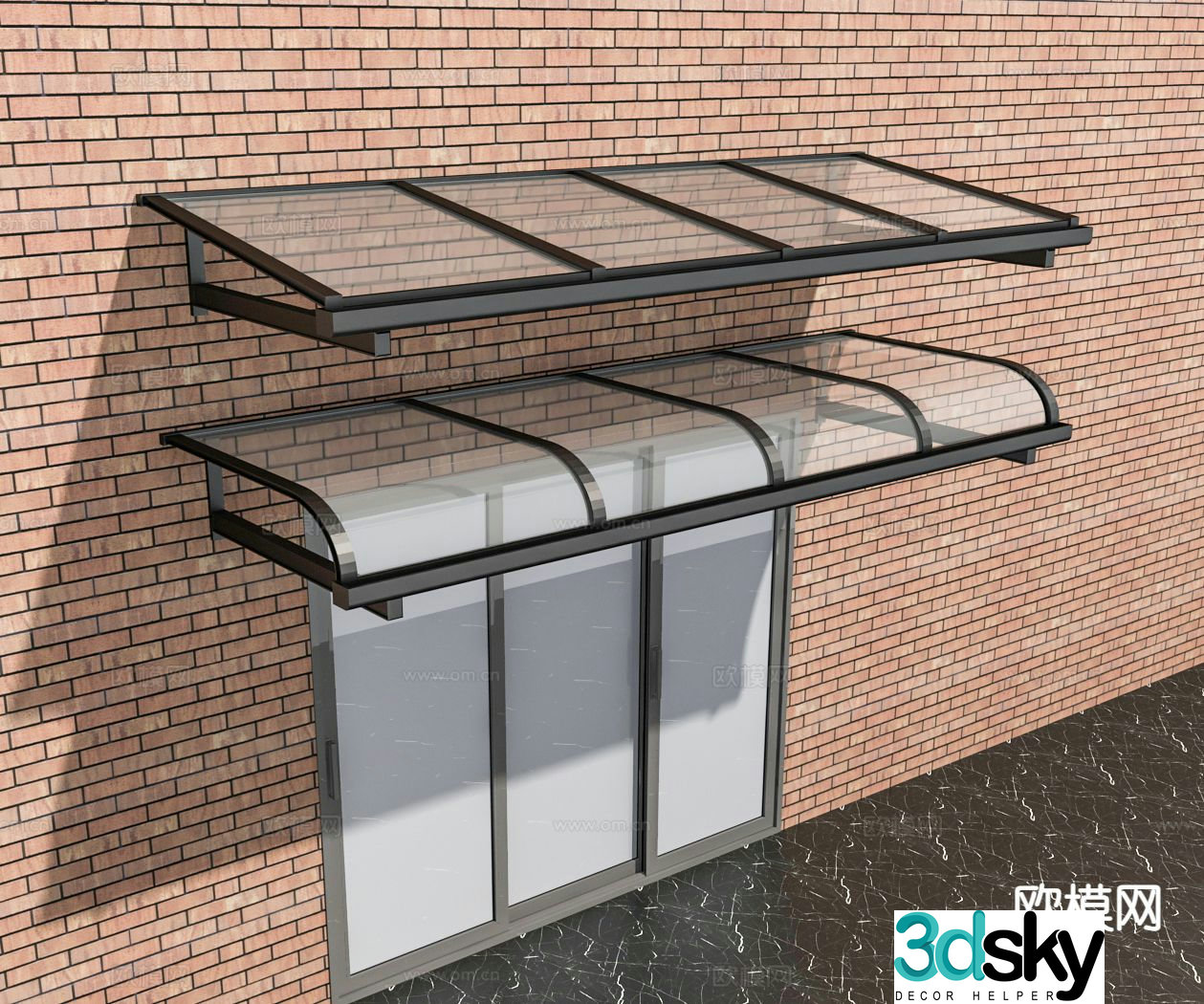 glass awning 3d model